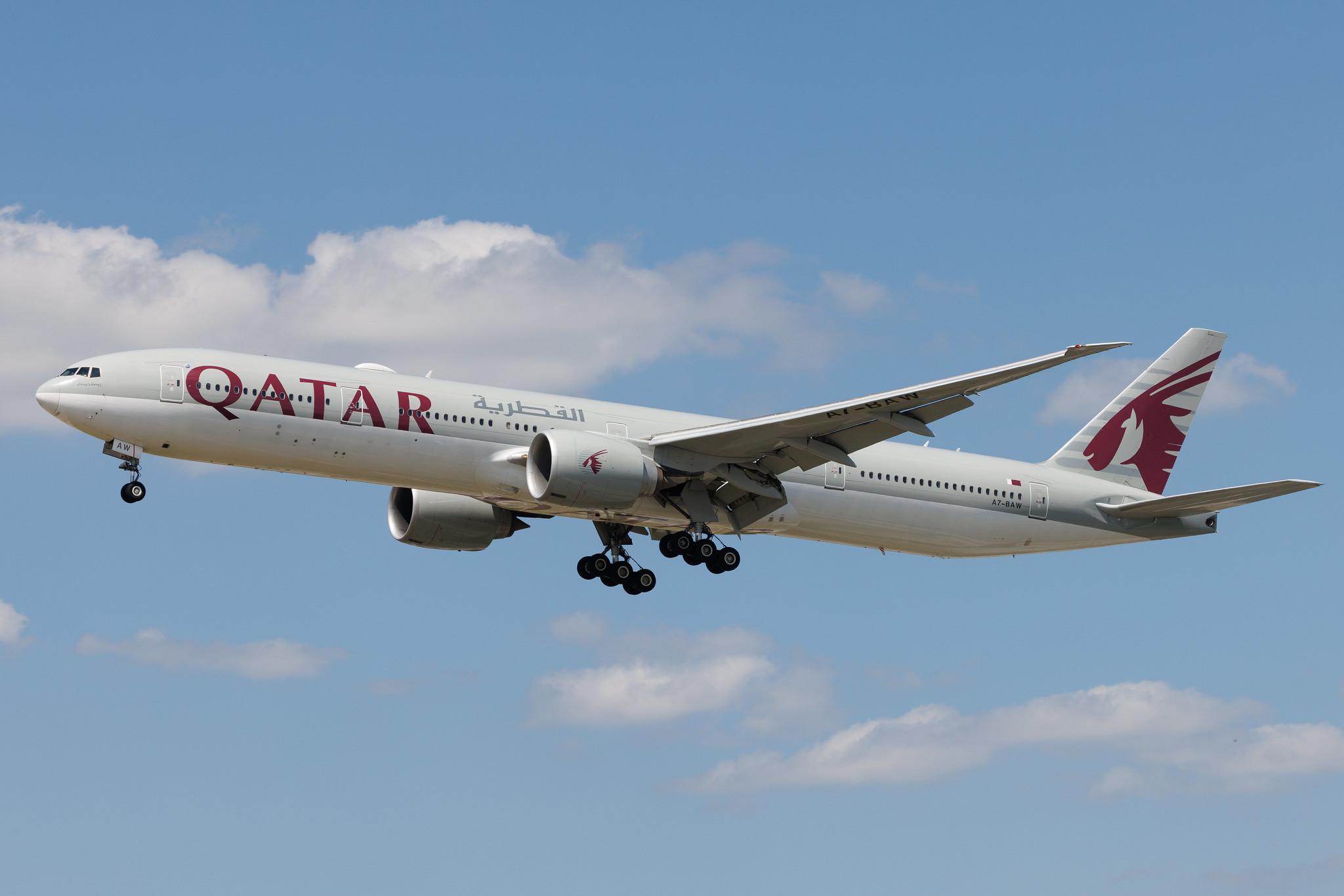 Frankfurt Airport: Qatar Airways (QR / QTR) | Boeing 777-3DZ(ER) B77W | A7-BAW | MSN 41741