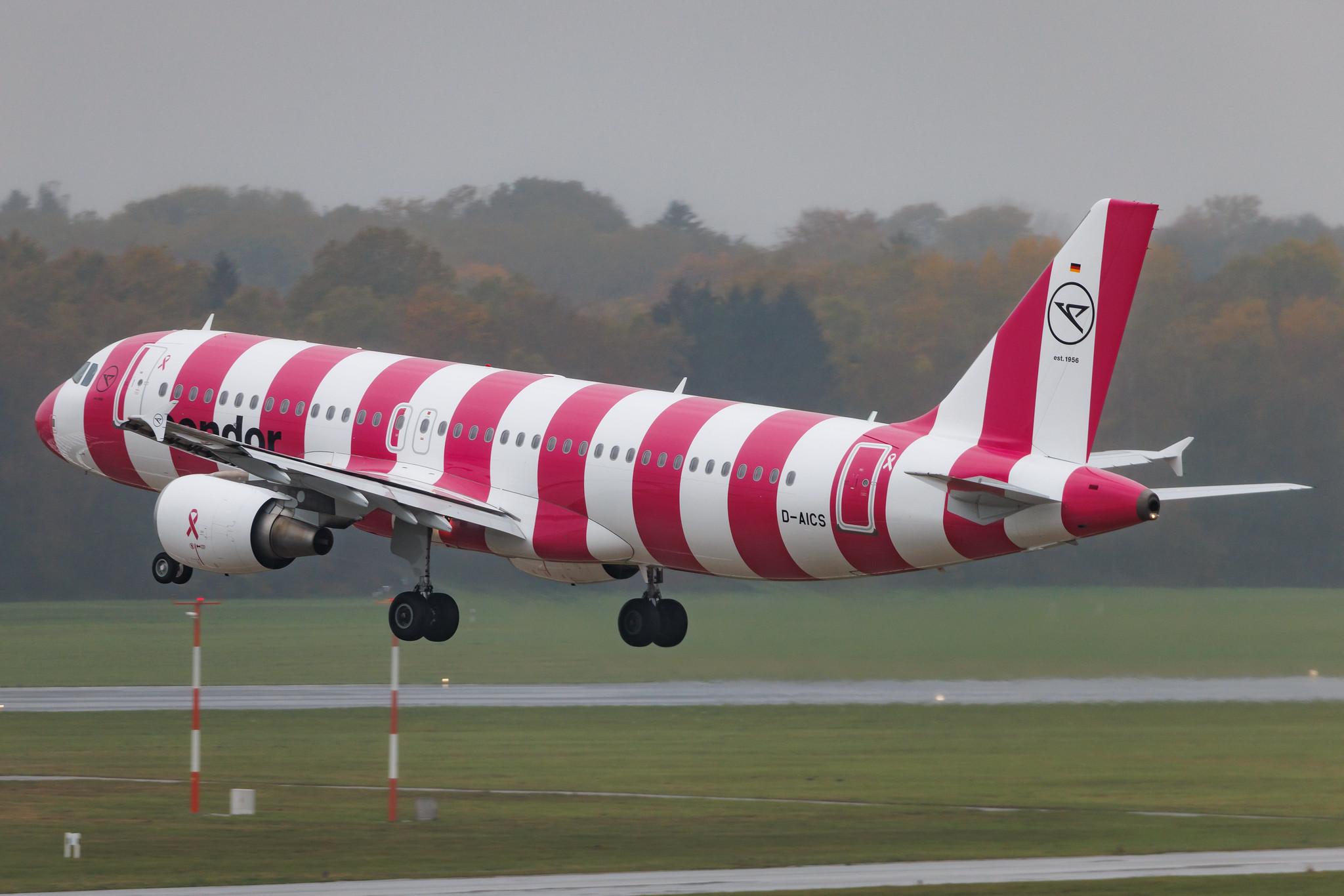 Hamburg Airport: Condor (DE / CFG) | Livery: Breast Cancer Awareness Livery | Airbus A320-214 A320 | D-AICS | MSN 4478