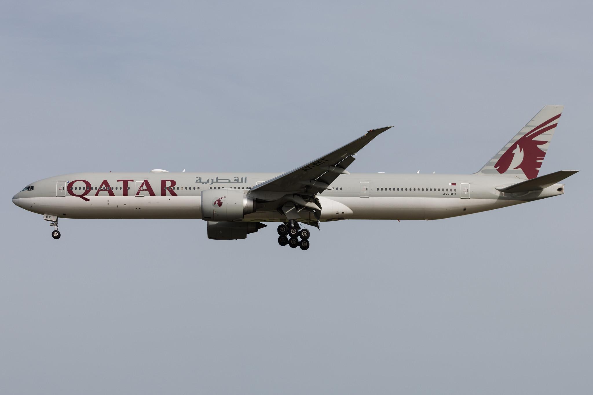 Frankfurt Airport: Qatar Airways (QR / QTR) | Boeing 777-3DZ(ER) B77W | A7-BET | MSN 64087