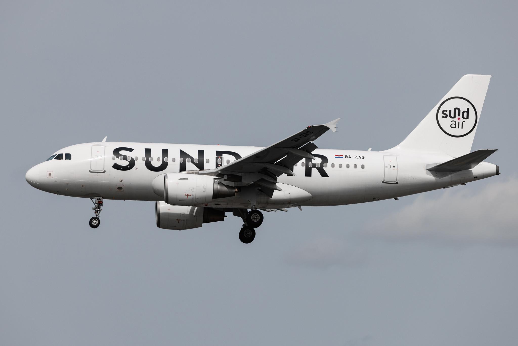 Frankfurt Airport: Sundair (SR / SDR) | Operator: Fly Air41 | Airbus A319-111 A319 | 9A-ZAG | MSN 3443
