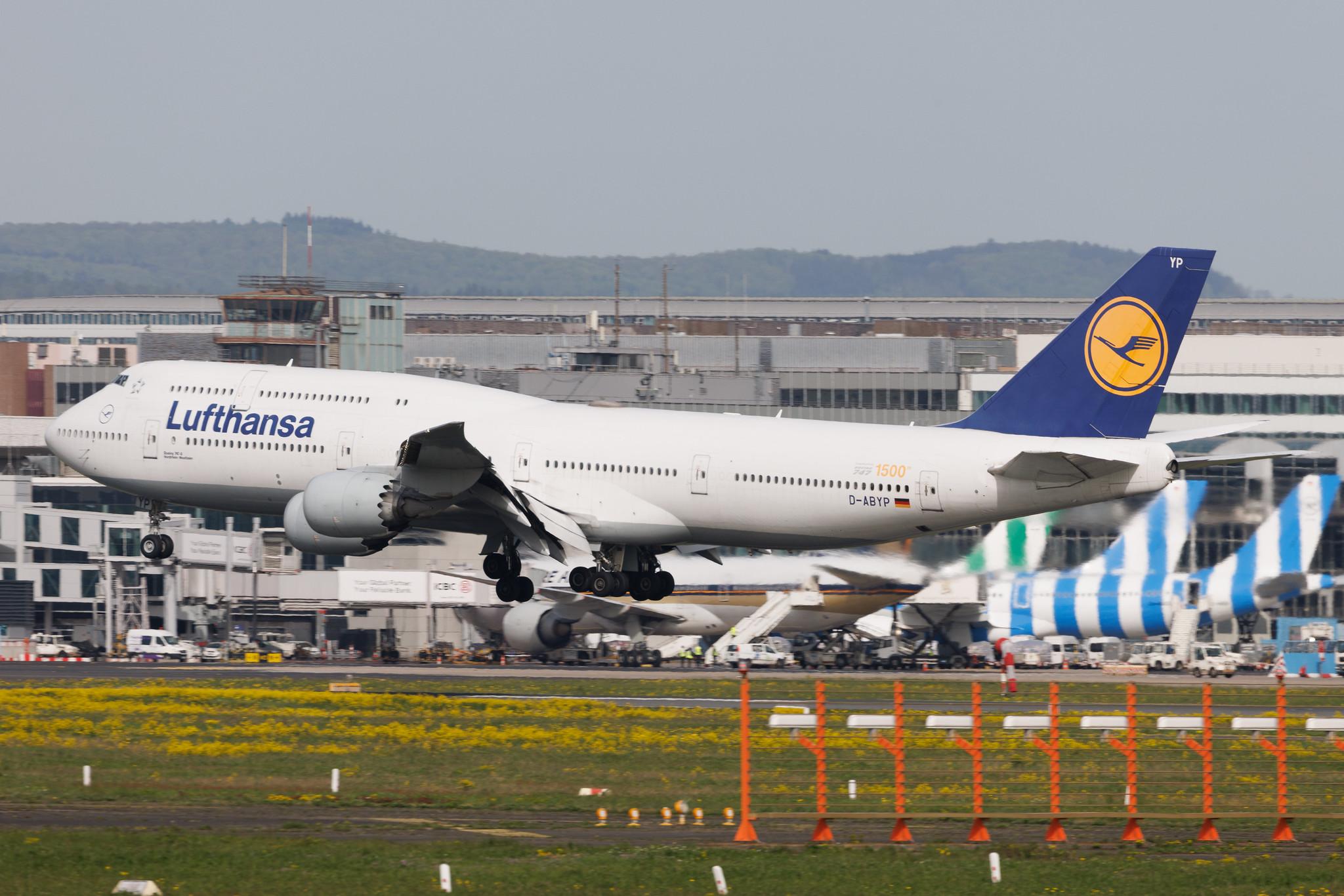 Frankfurt Airport: Lufthansa (LH / DLH) | Livery: 1500th 747 Sticker | Boeing 747-830 B748 | D-ABYP | MSN 37839