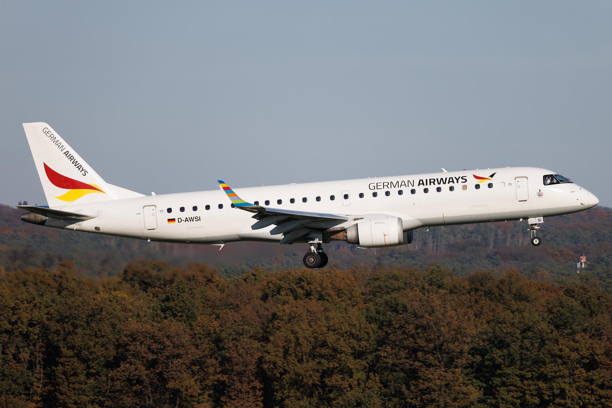 Köln Bonn Airport: German Airways (ZQ / GER) | Embraer E190LR E190 | D-AWSI | MSN 19000074