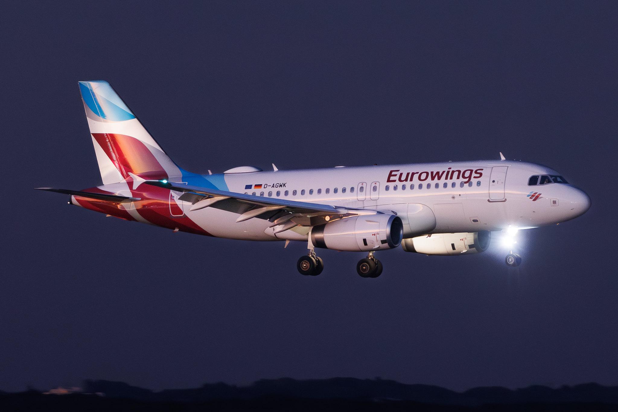 Köln Bonn Airport: Eurowings (EW / EWG) | Airbus A319-132 A319 | D-AGWK | MSN 3500