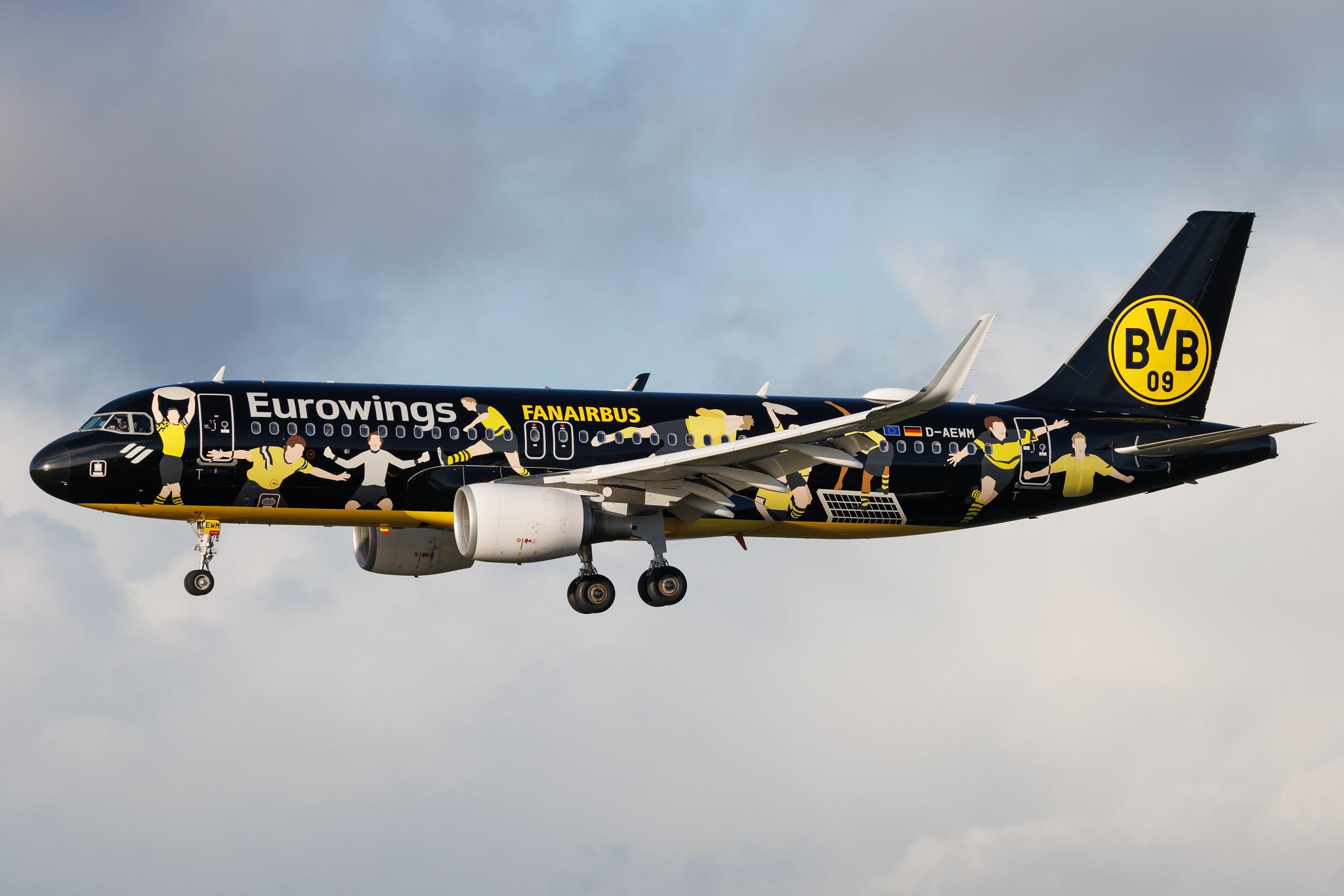 Hamburg Airport: Eurowings (EW / EWG) | Livery: BVB FanAirbus | Airbus A320-214 A320 | D-AEWM | MSN 7259