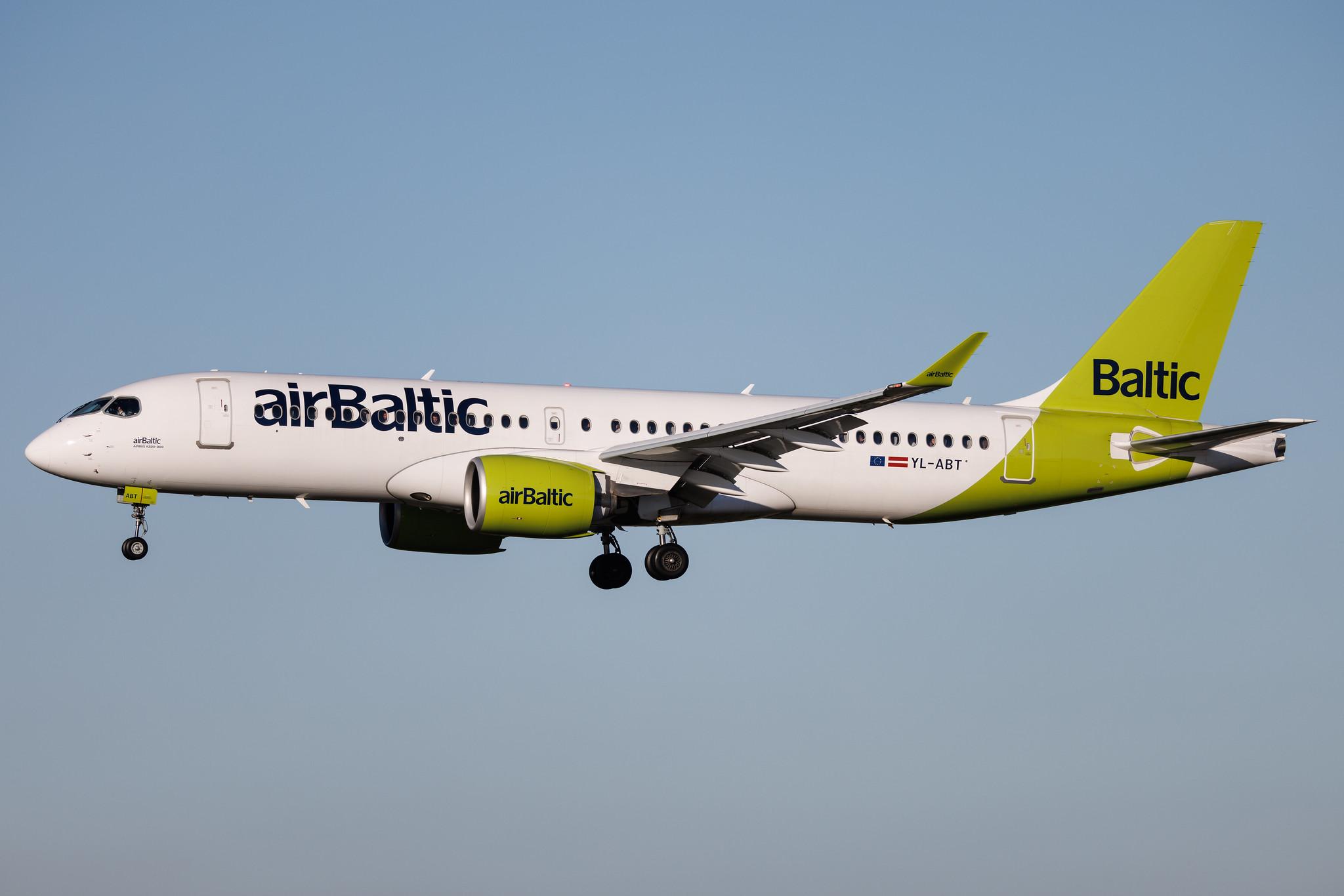 Hamburg Airport: Air Baltic (BT / BTI) | Airbus A220-300 BCS3 | YL-ABT | MSN 55255