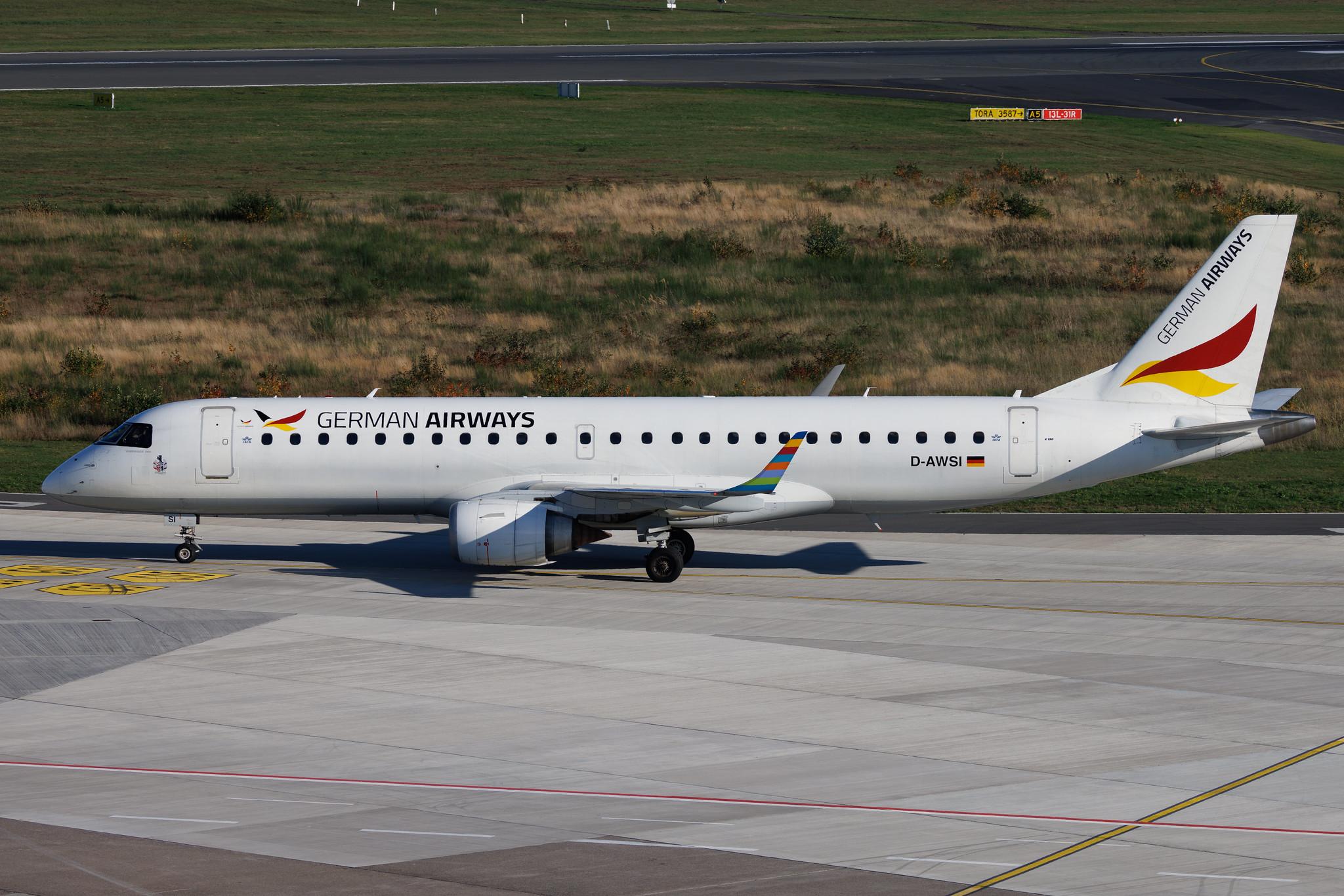 Köln Bonn Airport: German Airways (ZQ / GER) | Embraer E190LR E190 | D-AWSI | MSN 19000074