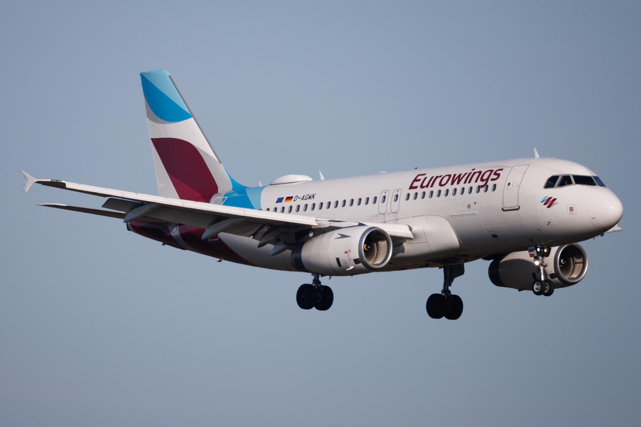 Köln Bonn Airport: Eurowings (EW / EWG) | Airbus A319-132 A319 | D-AGWK | MSN 3500