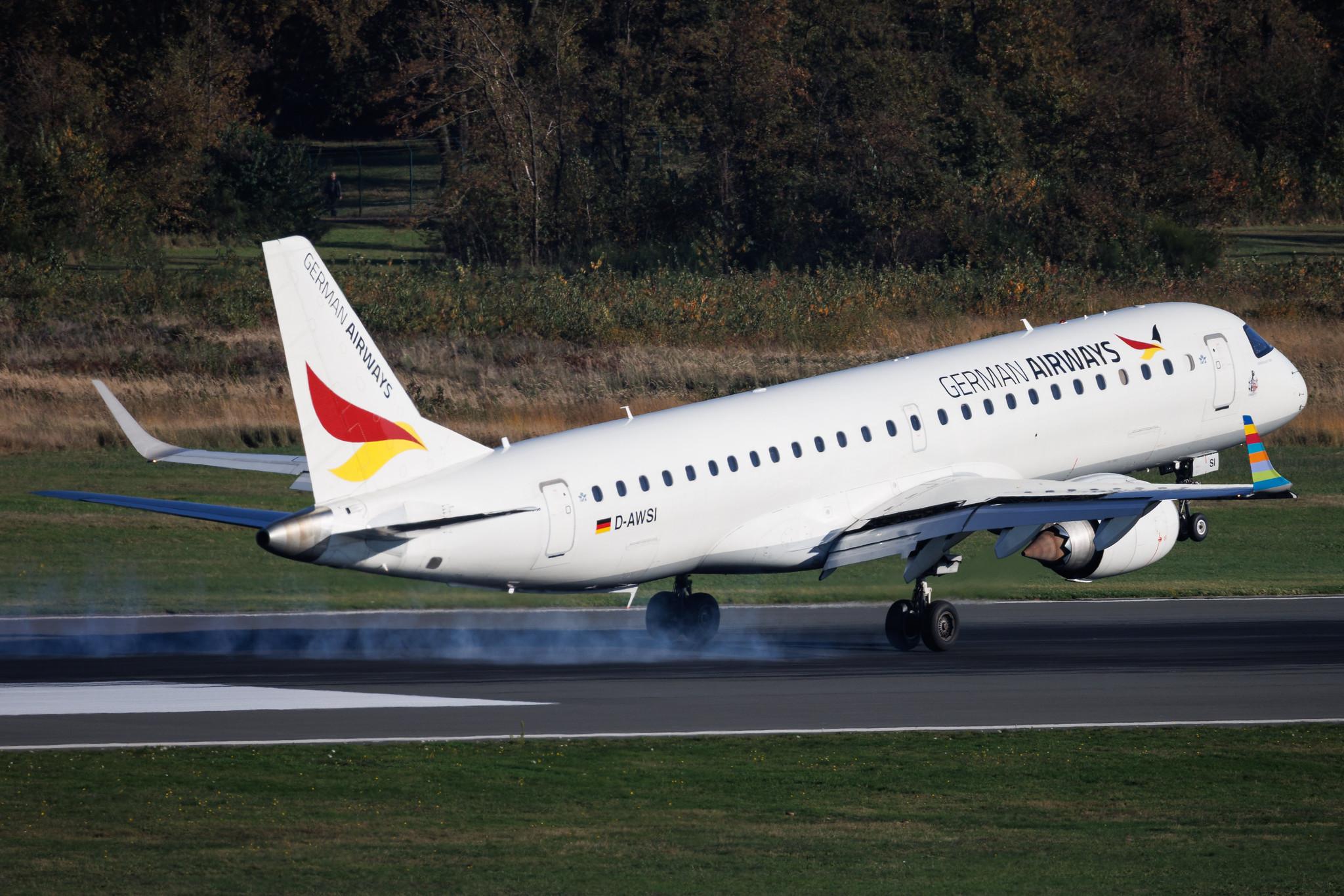 Köln Bonn Airport: German Airways (ZQ / GER) | Embraer E190LR E190 | D-AWSI | MSN 19000074