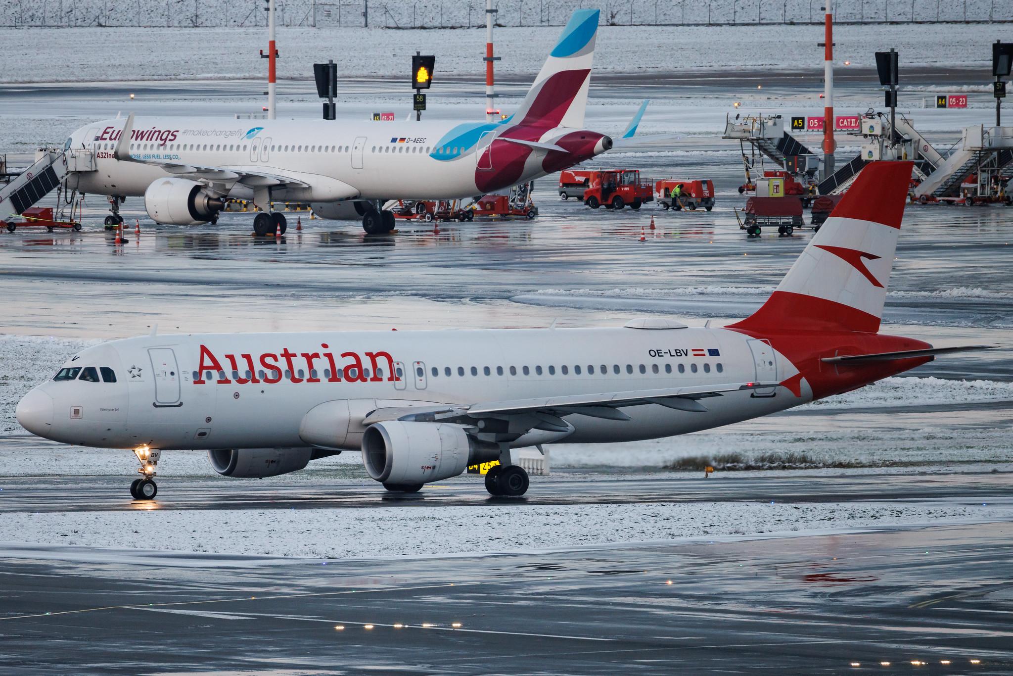 Hamburg Airport: Austrian Airlines (OS / AUA) | Airbus A320-214 A320 | OE-LBV | MSN 1385