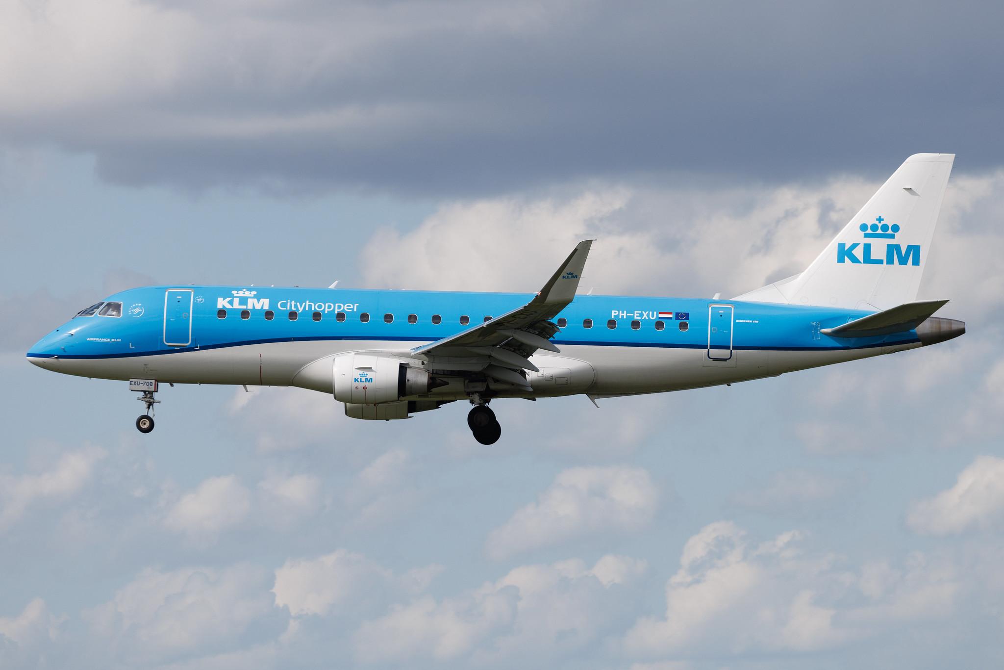 Hamburg Airport: KLM (KL / KLM) | Operator: KLM Cityhopper | Embraer E175STD E75L | PH-EXU | MSN 17000708