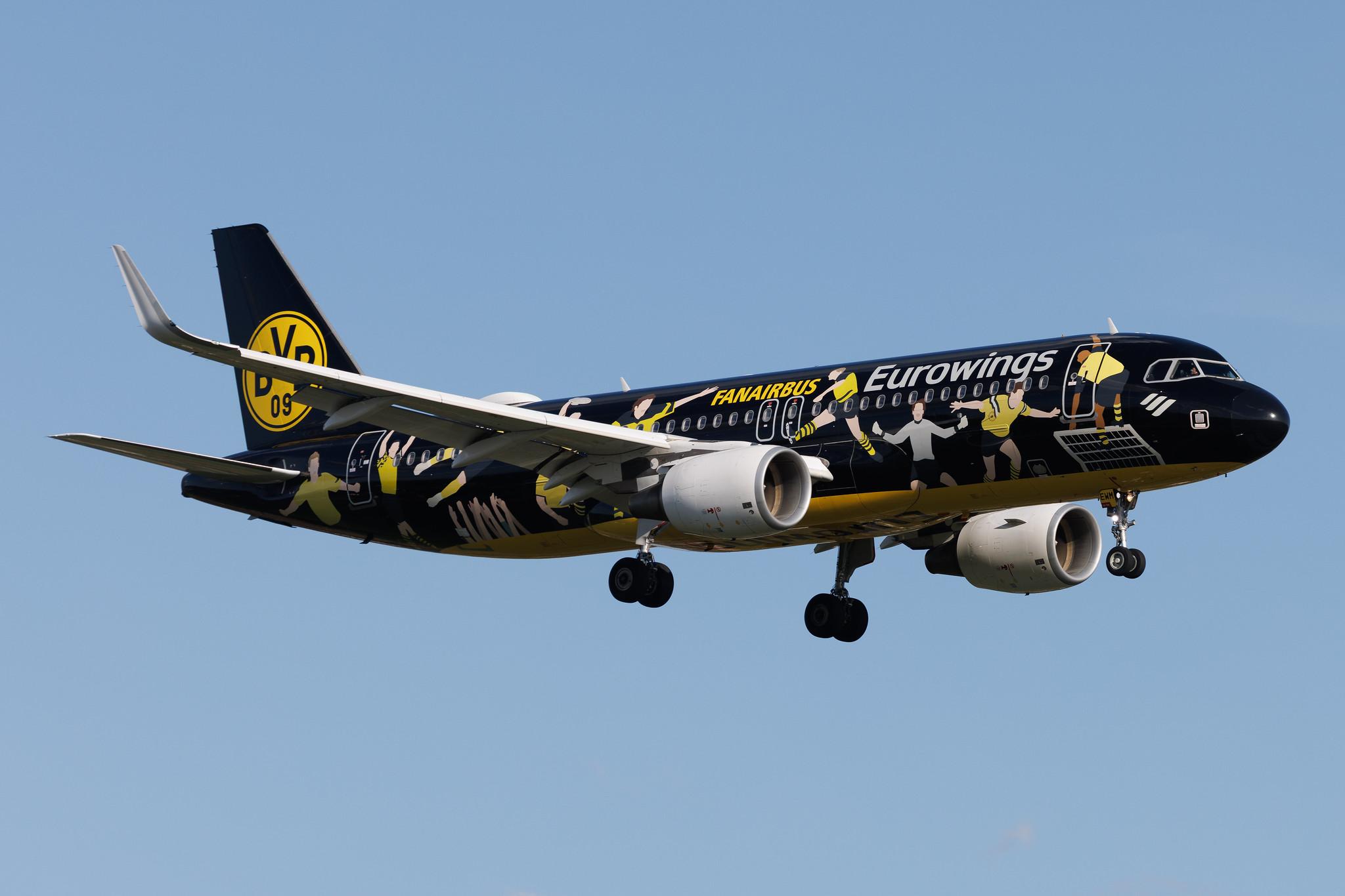 Hamburg Airport: Eurowings (EW / EWG) | Livery: BVB FanAirbus | Airbus A320-214 A320 | D-AEWM | MSN 7259