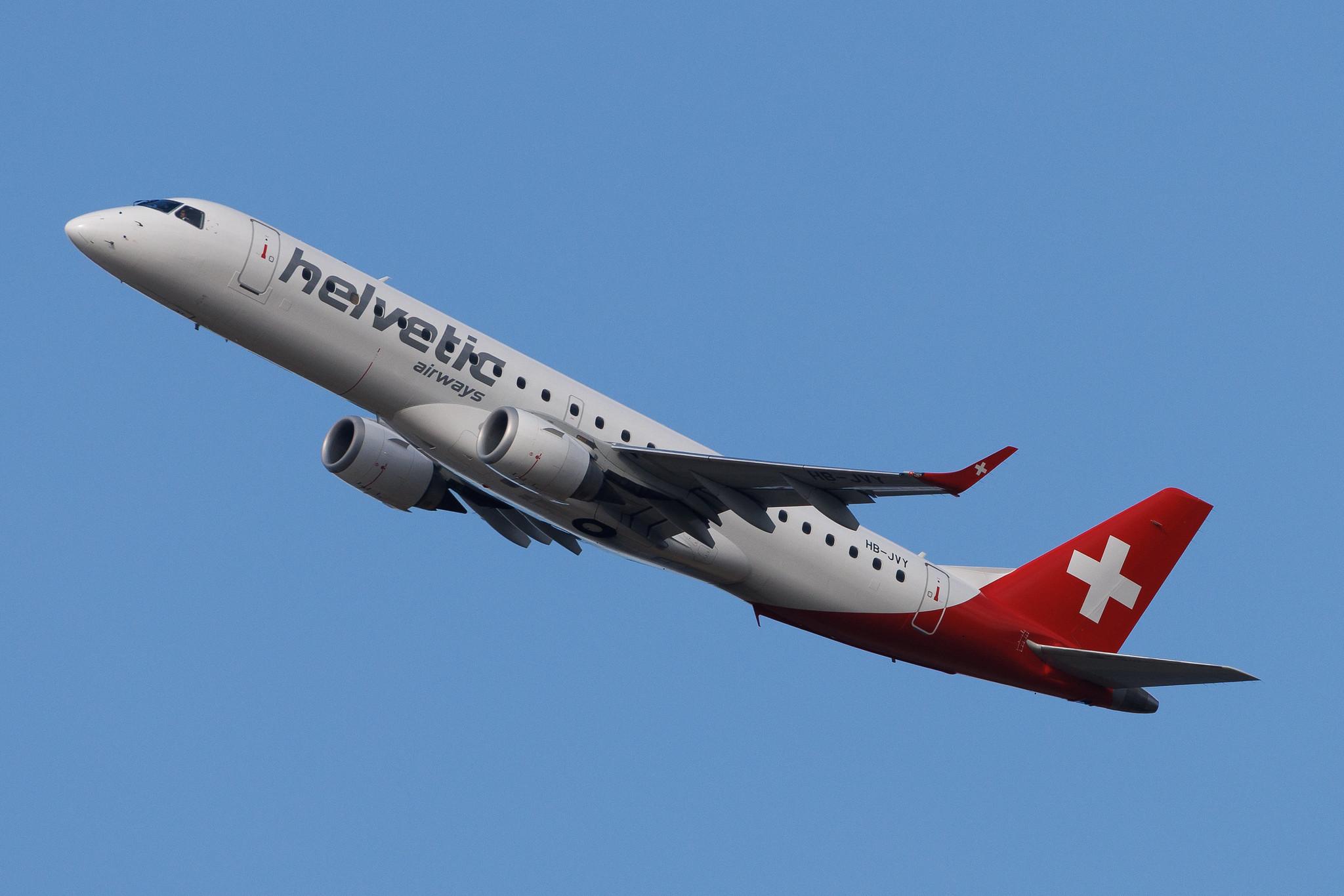 Vienna International Airport: Helvetic Airways (2L / OAW) | Embraer E190LR E190 | HB-JVY | MSN 19000607