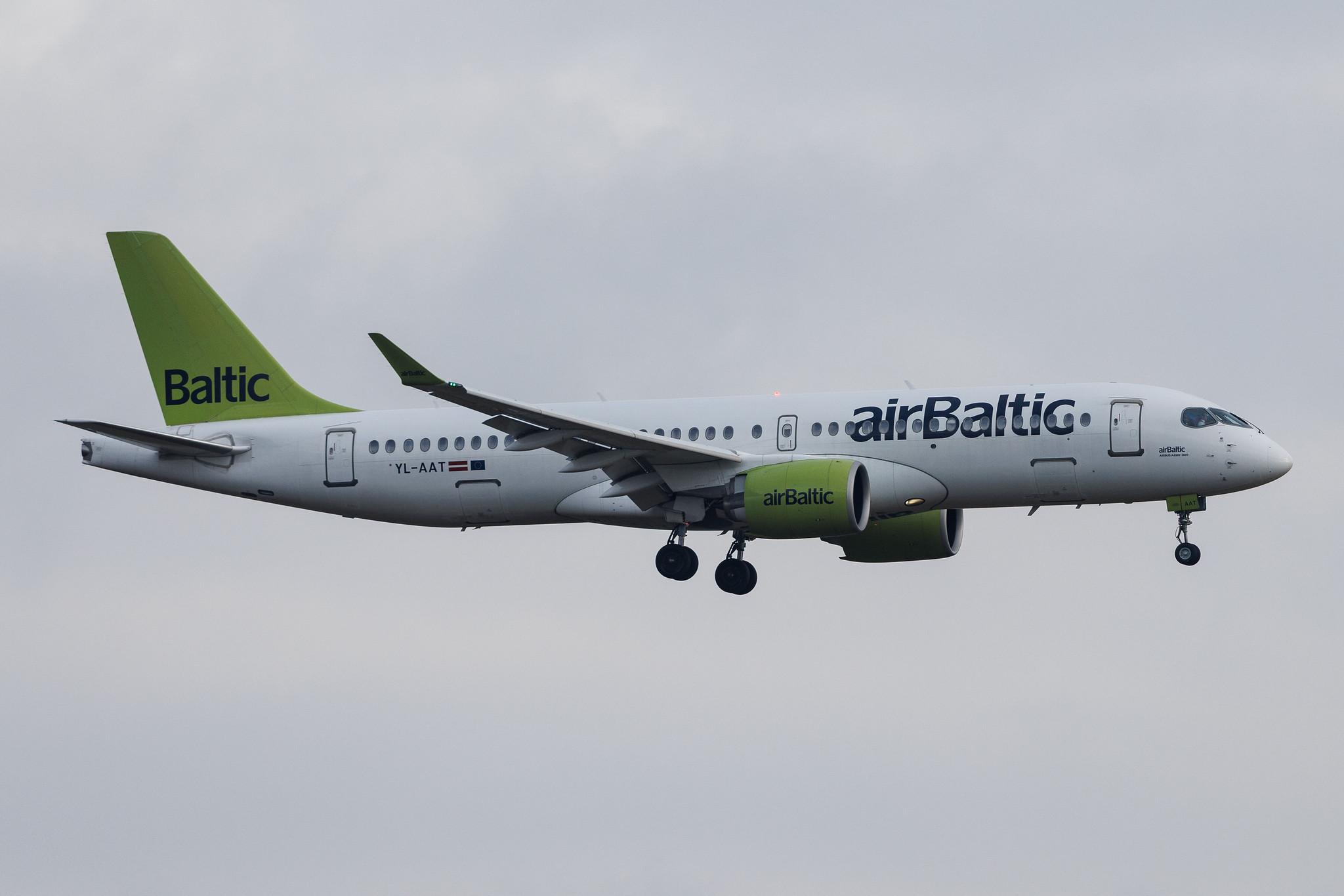 Vienna International Airport: Air Baltic (BT / BTI) | Airbus A220-300 BCS3 | YL-AAT | MSN 55055