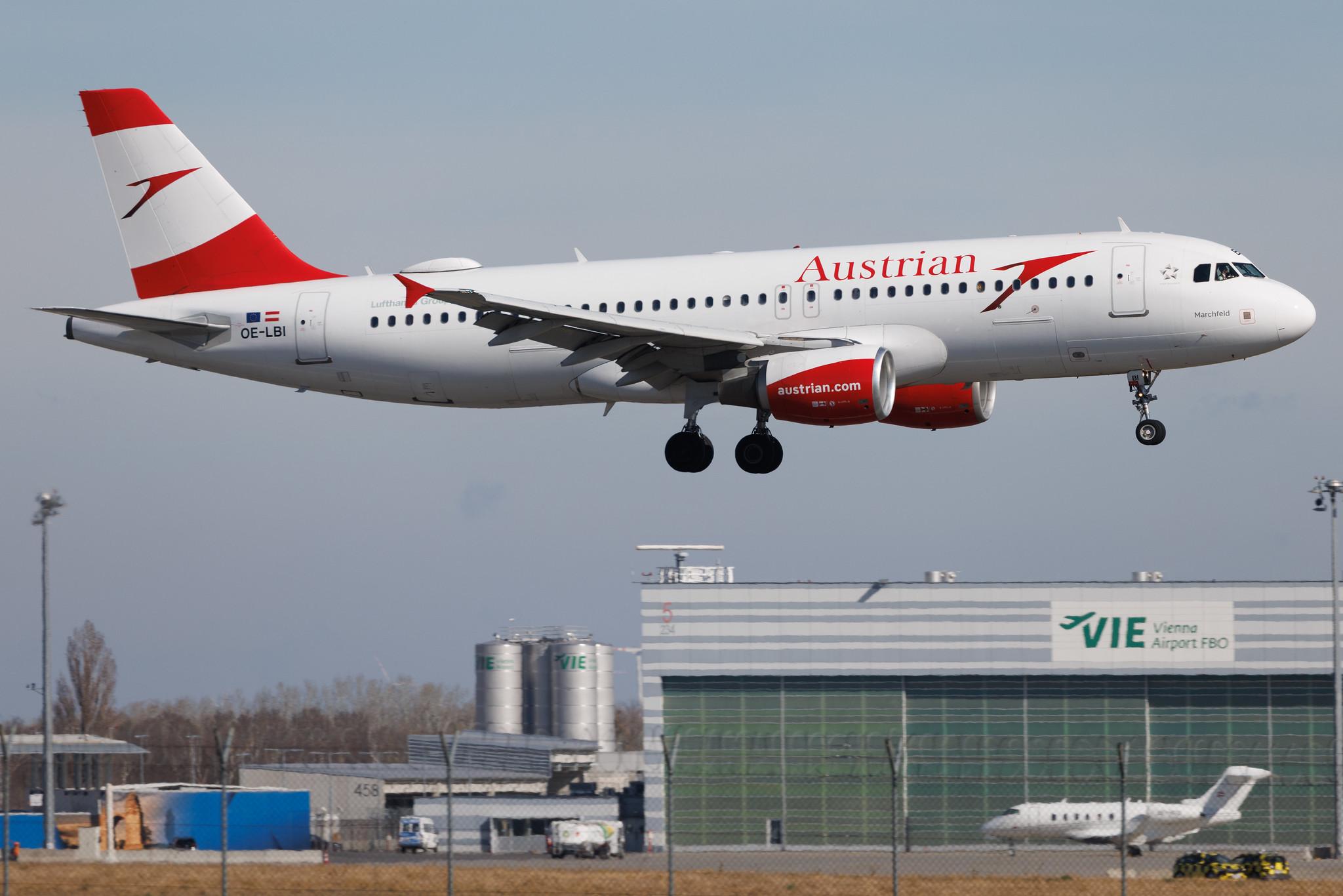 Vienna International Airport: Austrian Airlines (OS / AUA) | Airbus A320-214 A320 | OE-LBI | MSN 1937