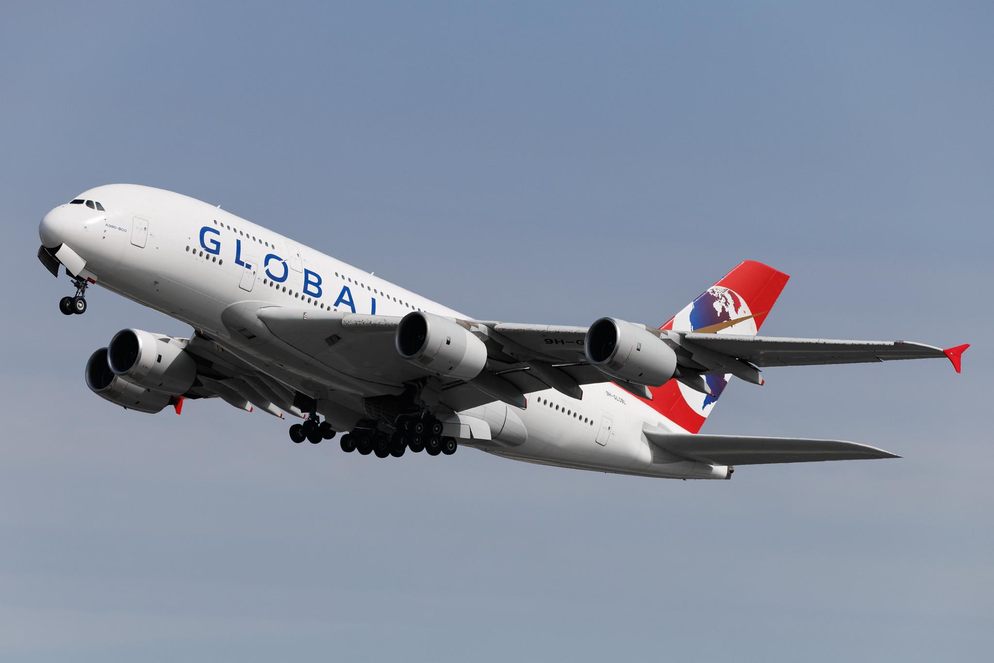 Flughafen Berlin Brandenburg: Global Airlines  | Operator: Hi Fly Malta | Airbus A380-841 A388 | 9H-GLOBL | MSN 120