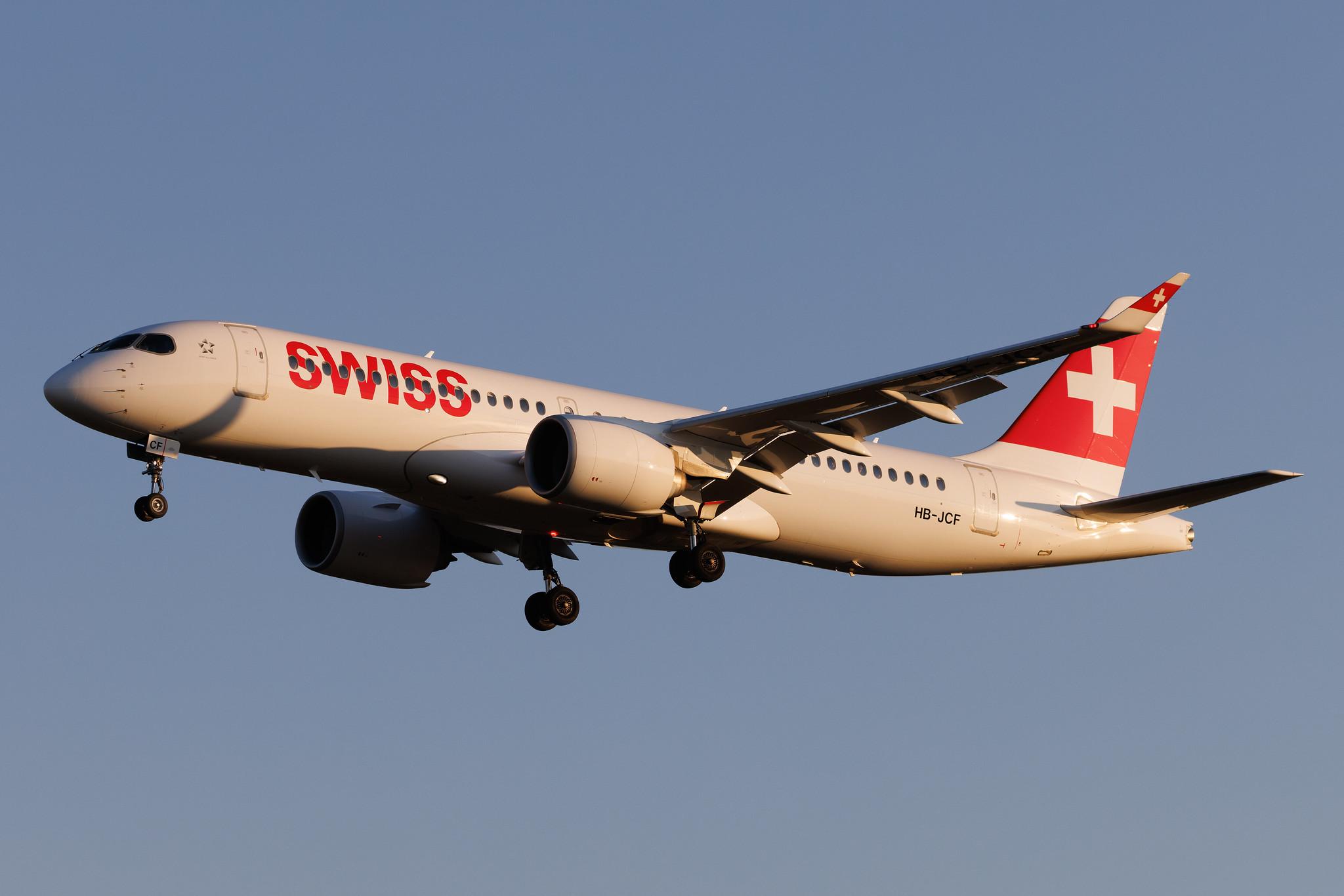Hamburg Airport: Swiss (LX / SWR) | Airbus A220-300 BCS3 | HB-JCF | MSN 55015