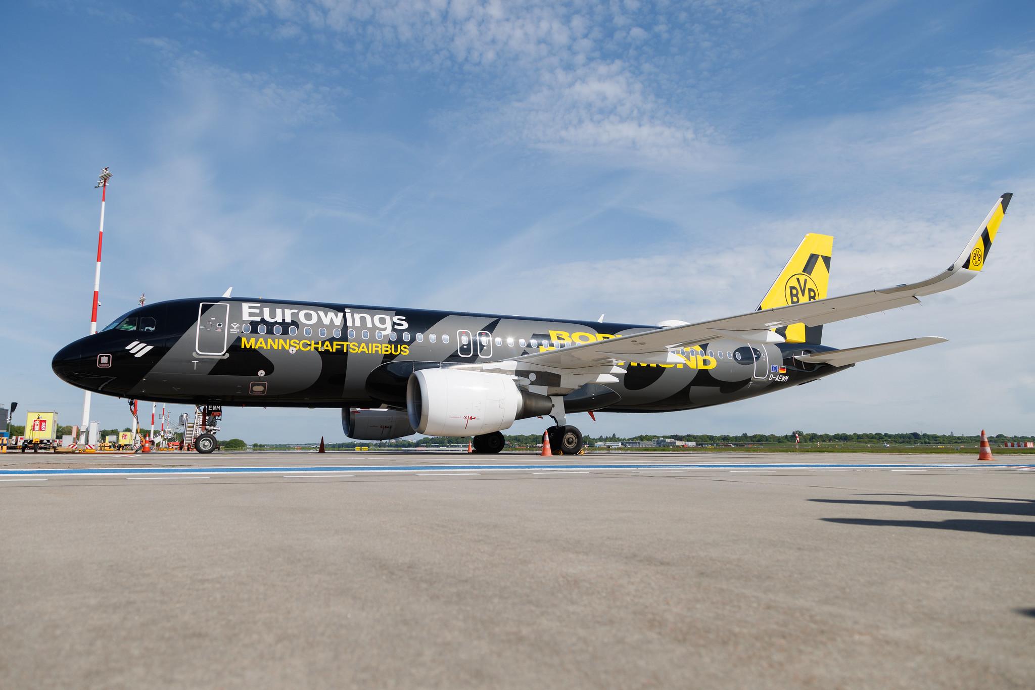 Hamburg Airport: Eurowings (EW / EWG) | Livery: BVB FanAirbus | Airbus A320-214 A320 | D-AEWM | MSN 7259