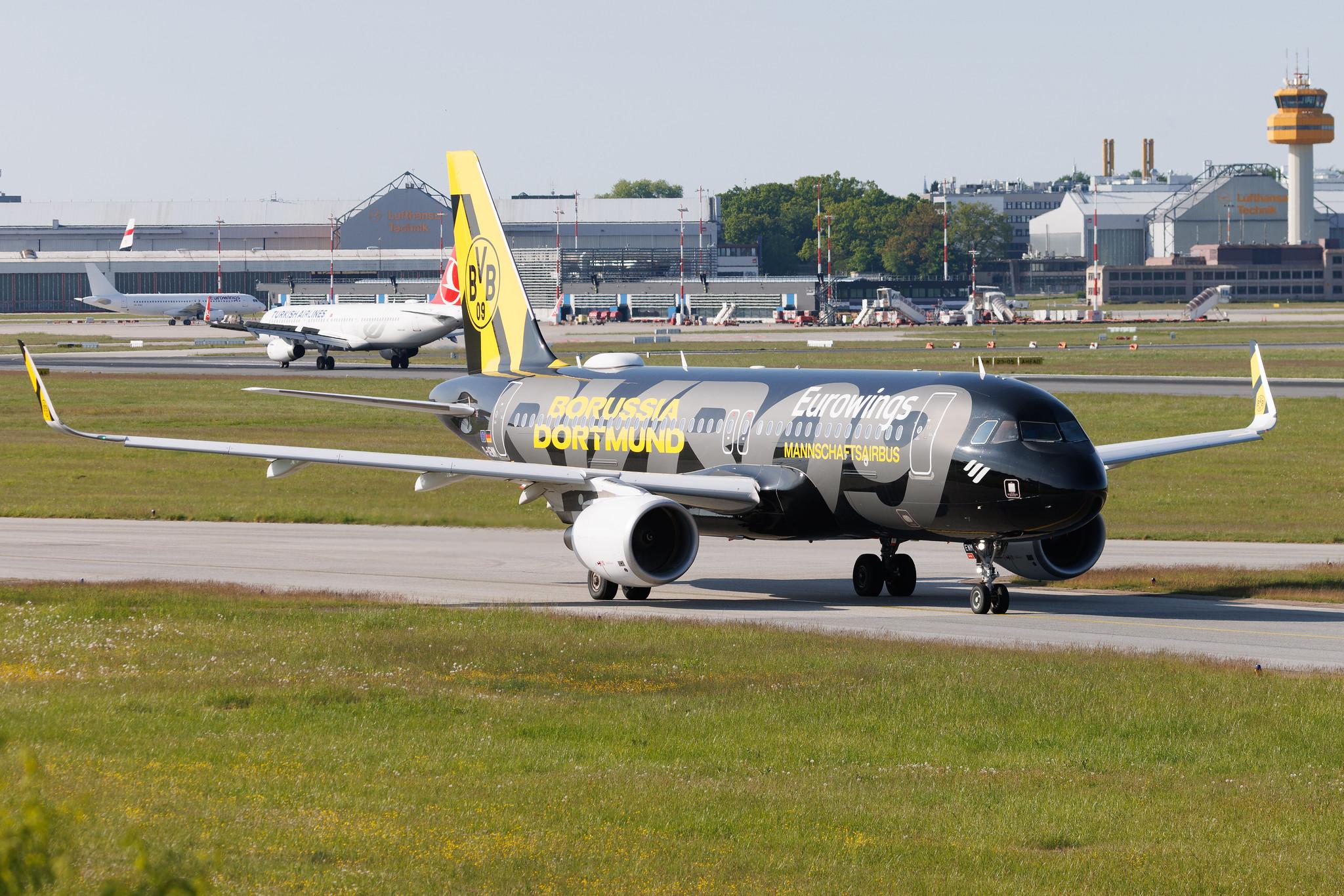 Hamburg Airport: Eurowings (EW / EWG) | Livery: BVB FanAirbus | Airbus A320-214 A320 | D-AEWM | MSN 7259