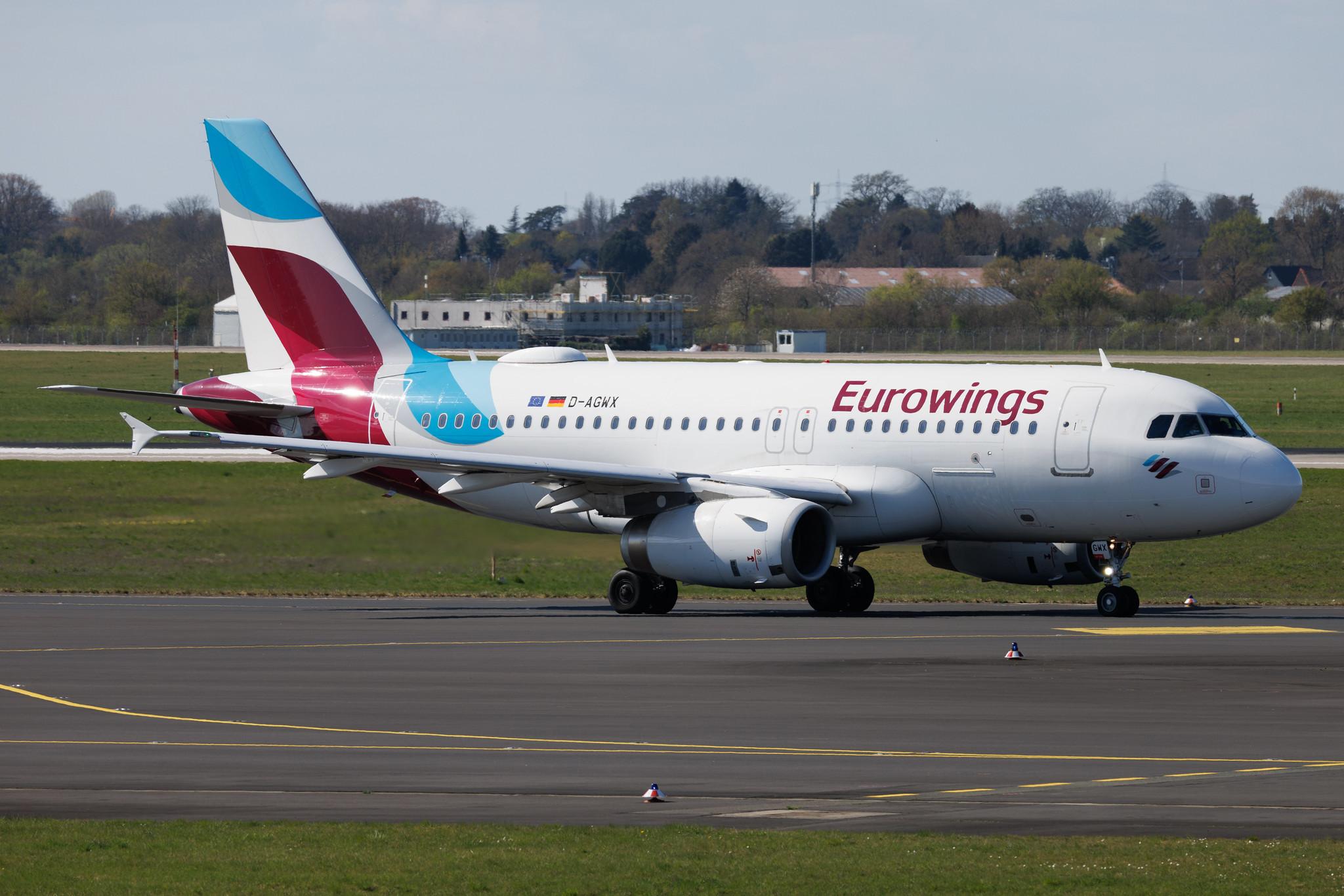 Düsseldorf Airport: Eurowings (EW / EWG) |  Airbus A319-132 A319 | D-AGWX | MSN 5569