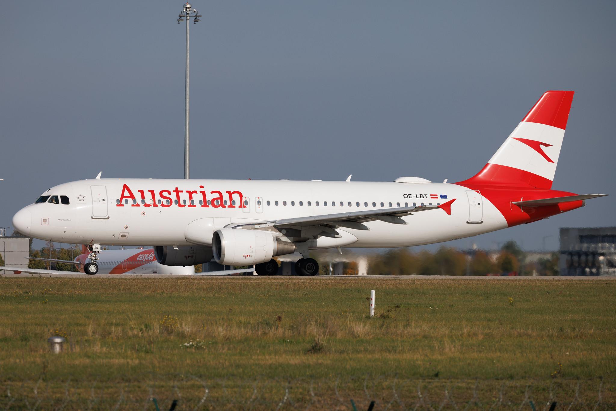 Flughafen Berlin Brandenburg: Austrian Airlines (OS / AUA) | Airbus A320-214 A320 | OE-LBT | MSN 1387