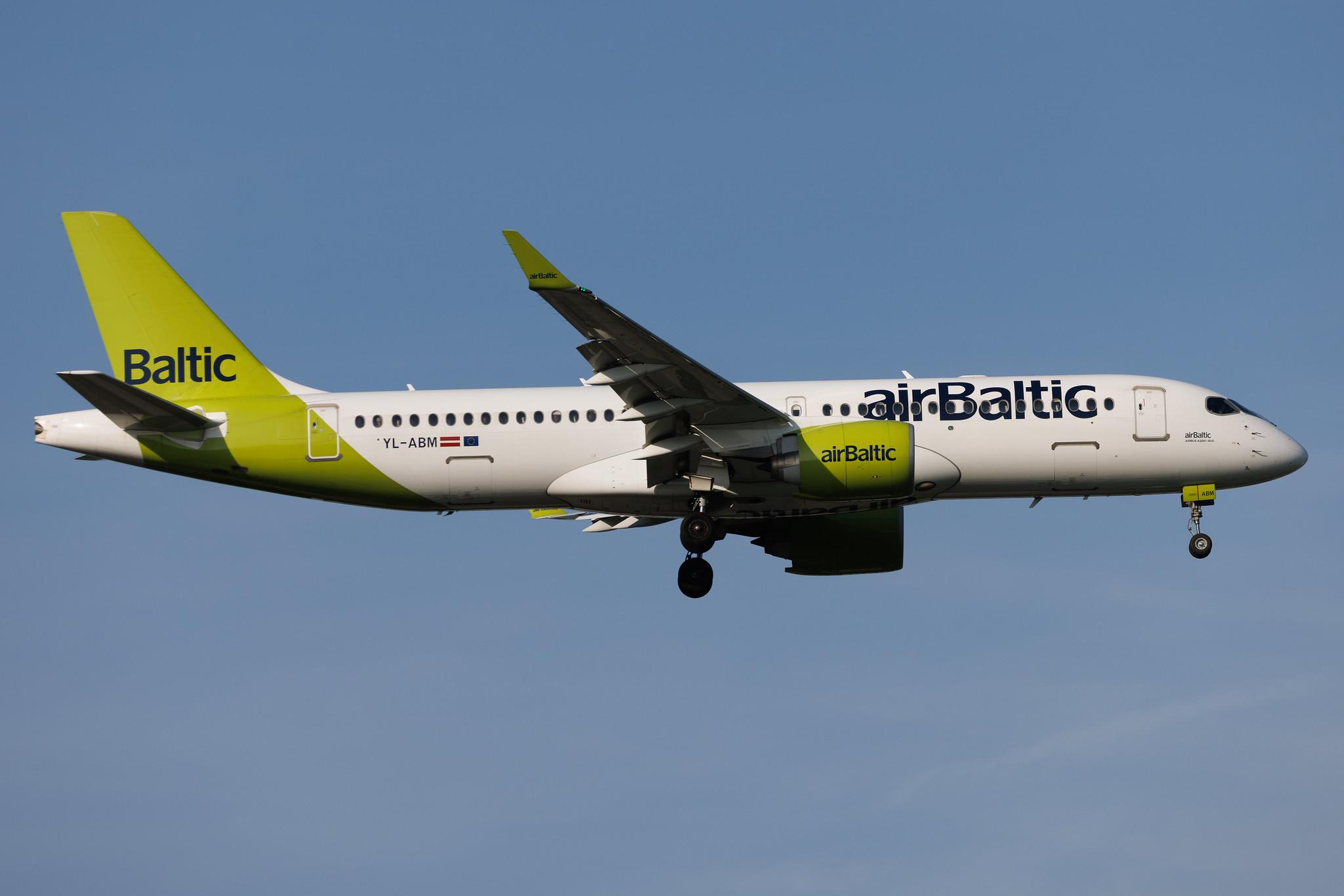 Hamburg Airport: Air Baltic (BT / BTI) | Airbus A220-300 BCS3 | YL-ABM | MSN 55191