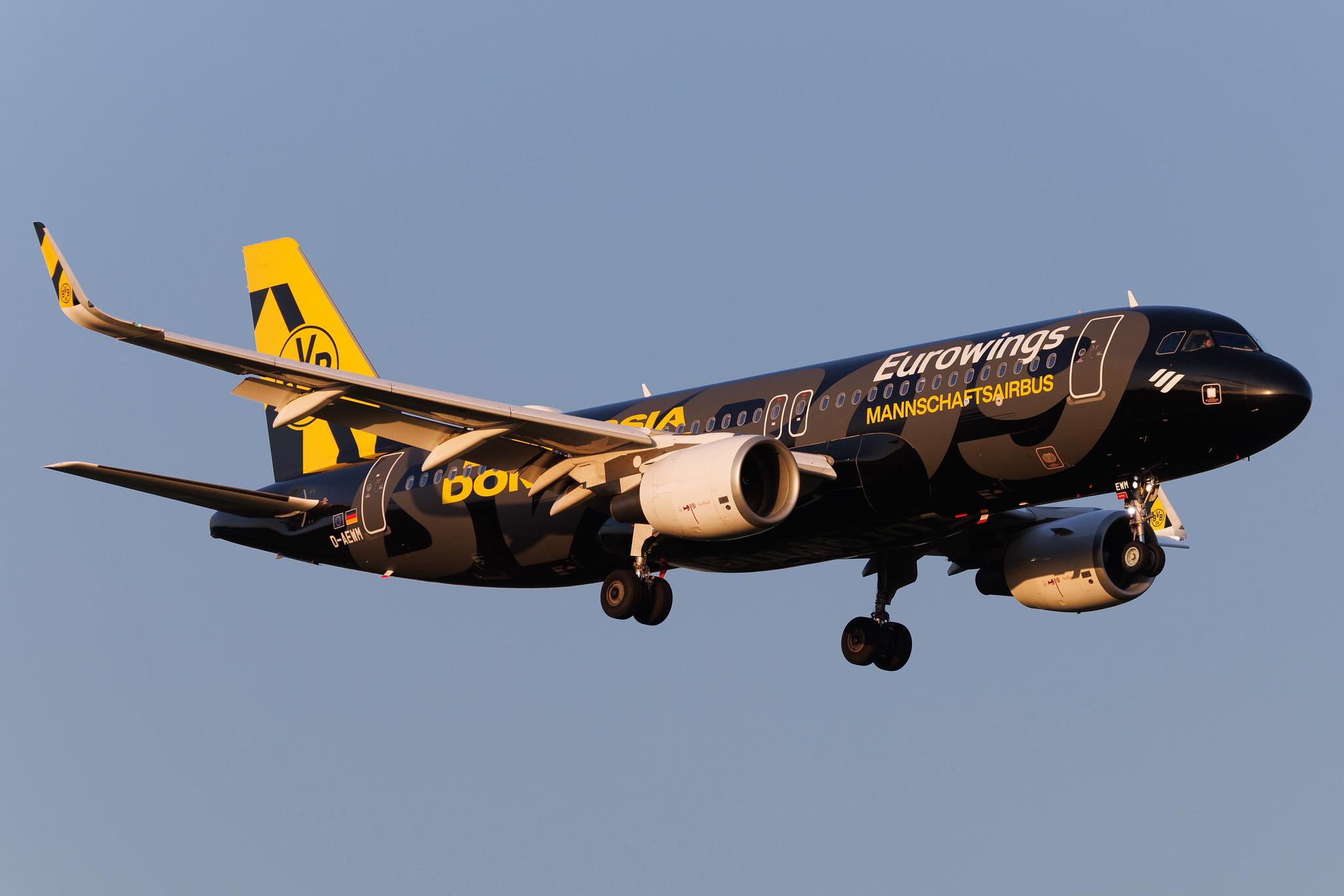 Hamburg Airport: Eurowings (EW / EWG) | Livery: BVB FanAirbus | Airbus A320-214 A320 | D-AEWM | MSN 7259