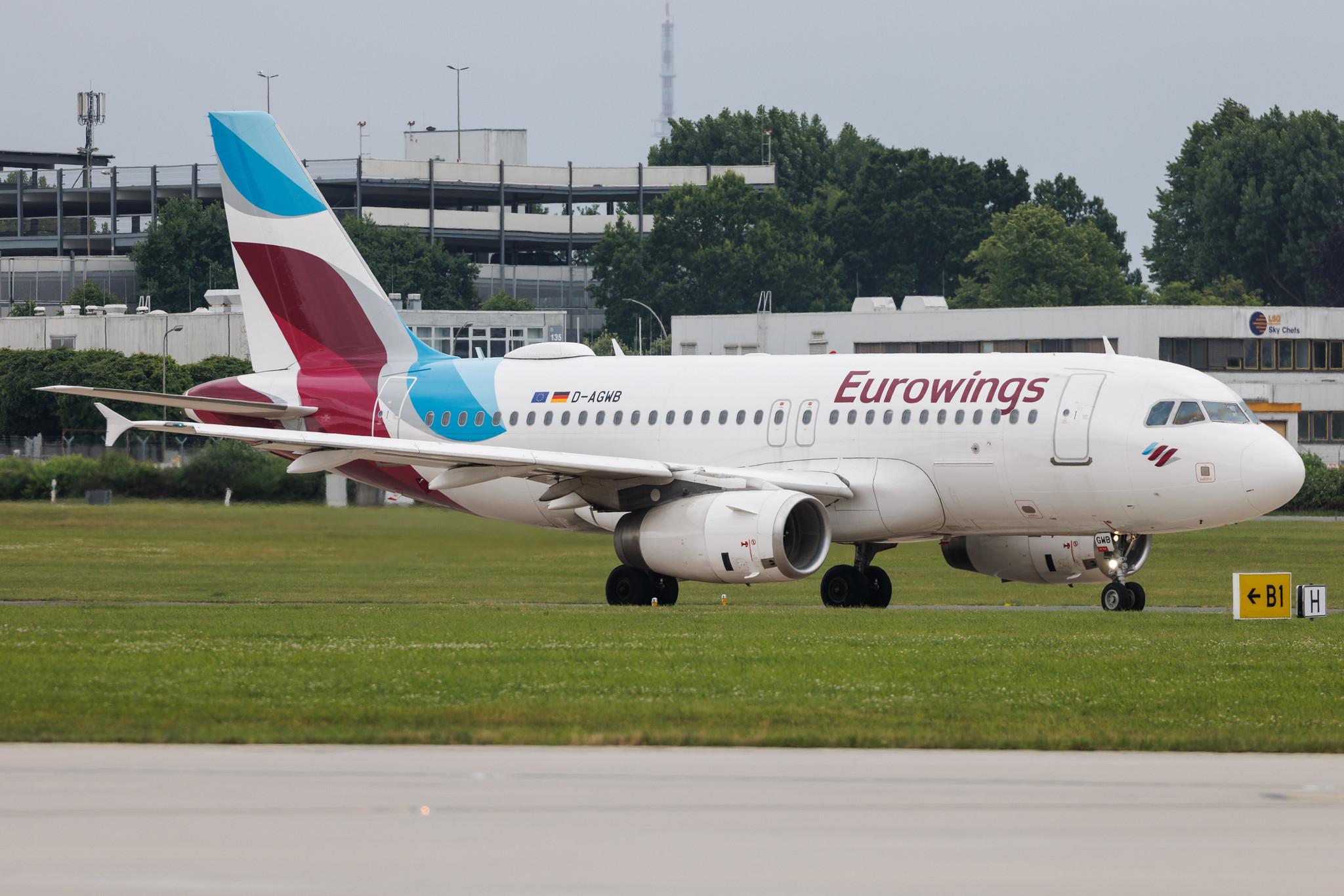 Hamburg Airport: Eurowings (EW / EWG) | Airbus A319-132 A319 | D-AGWB | MSN 2833