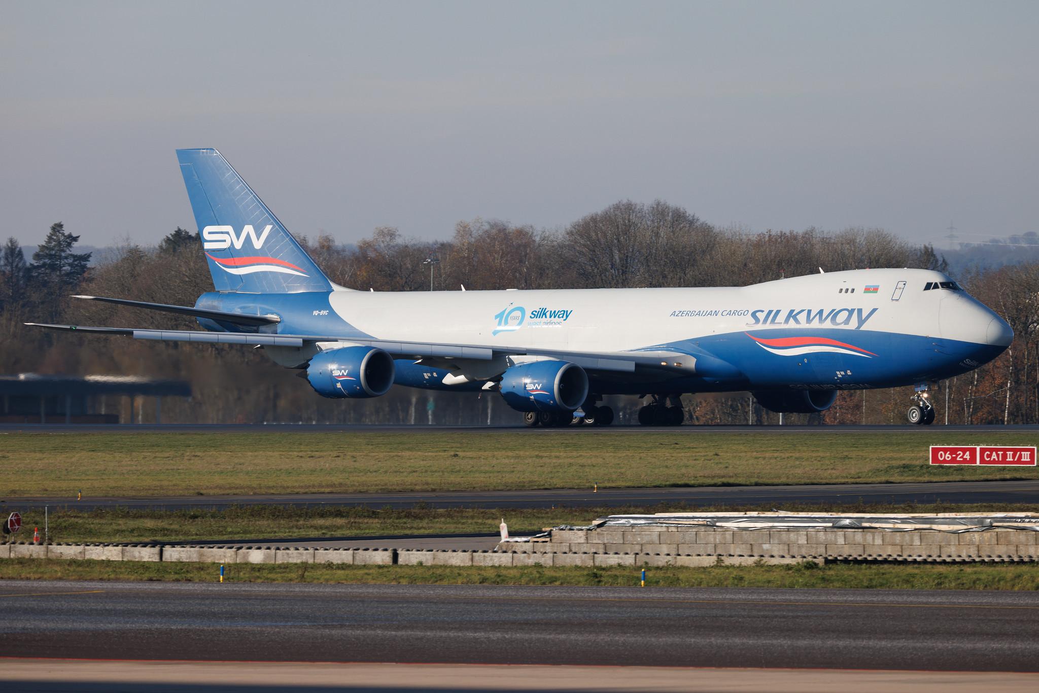 Luxembourg Findel Airport: Silk Way West Airlines (7L / AZG) | Boeing 747-83QF B748 | VQ-BVC | MSN 44937