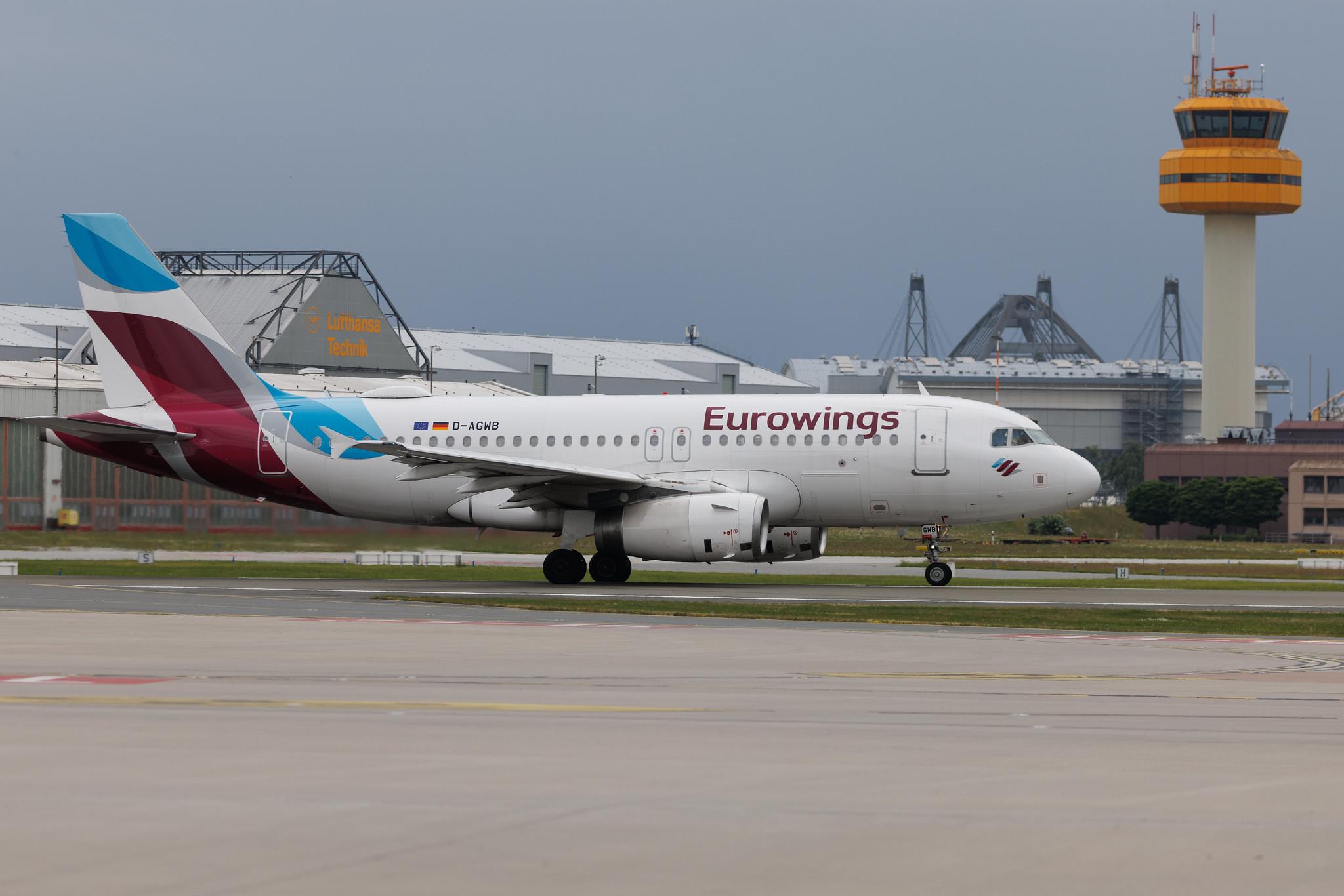 Hamburg Airport: Eurowings (EW / EWG) | Airbus A319-132 A319 | D-AGWB | MSN 2833