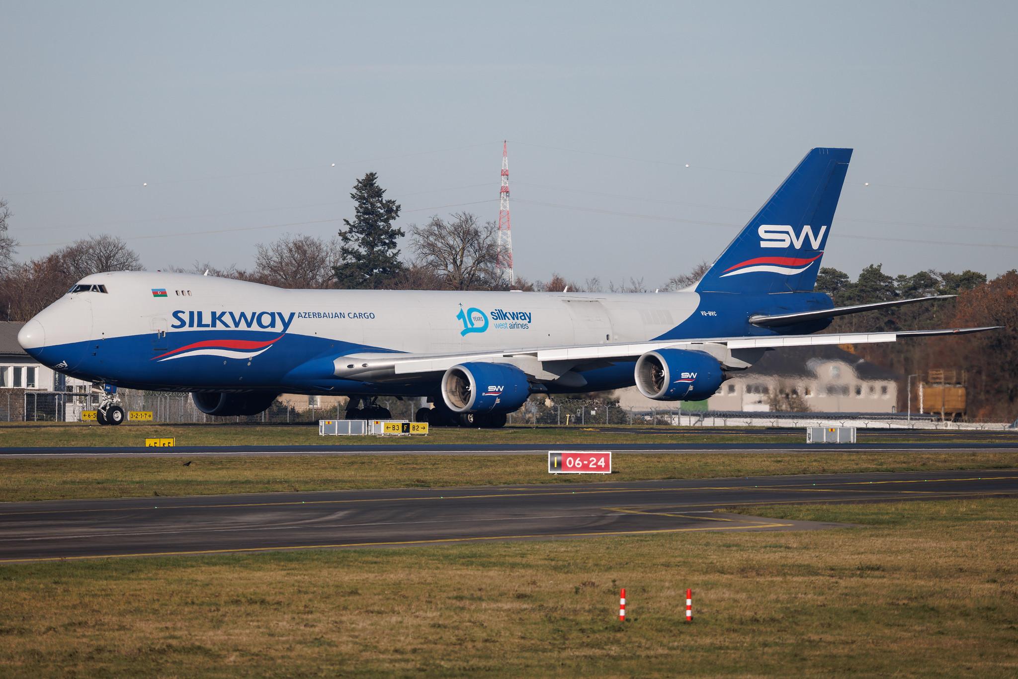 Luxembourg Findel Airport: Silk Way West Airlines (7L / AZG) | Boeing 747-83QF B748 | VQ-BVC | MSN 44937