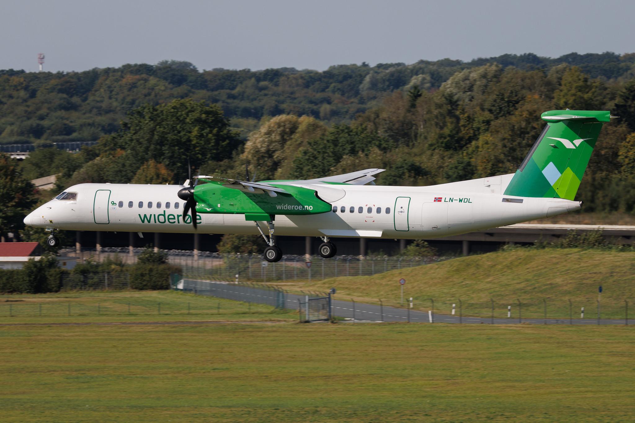 Hamburg Airport: Wideroe (WF / WIF) | De Havilland Canada Dash 8-400 DH8D | LN-WDL | MSN 4392