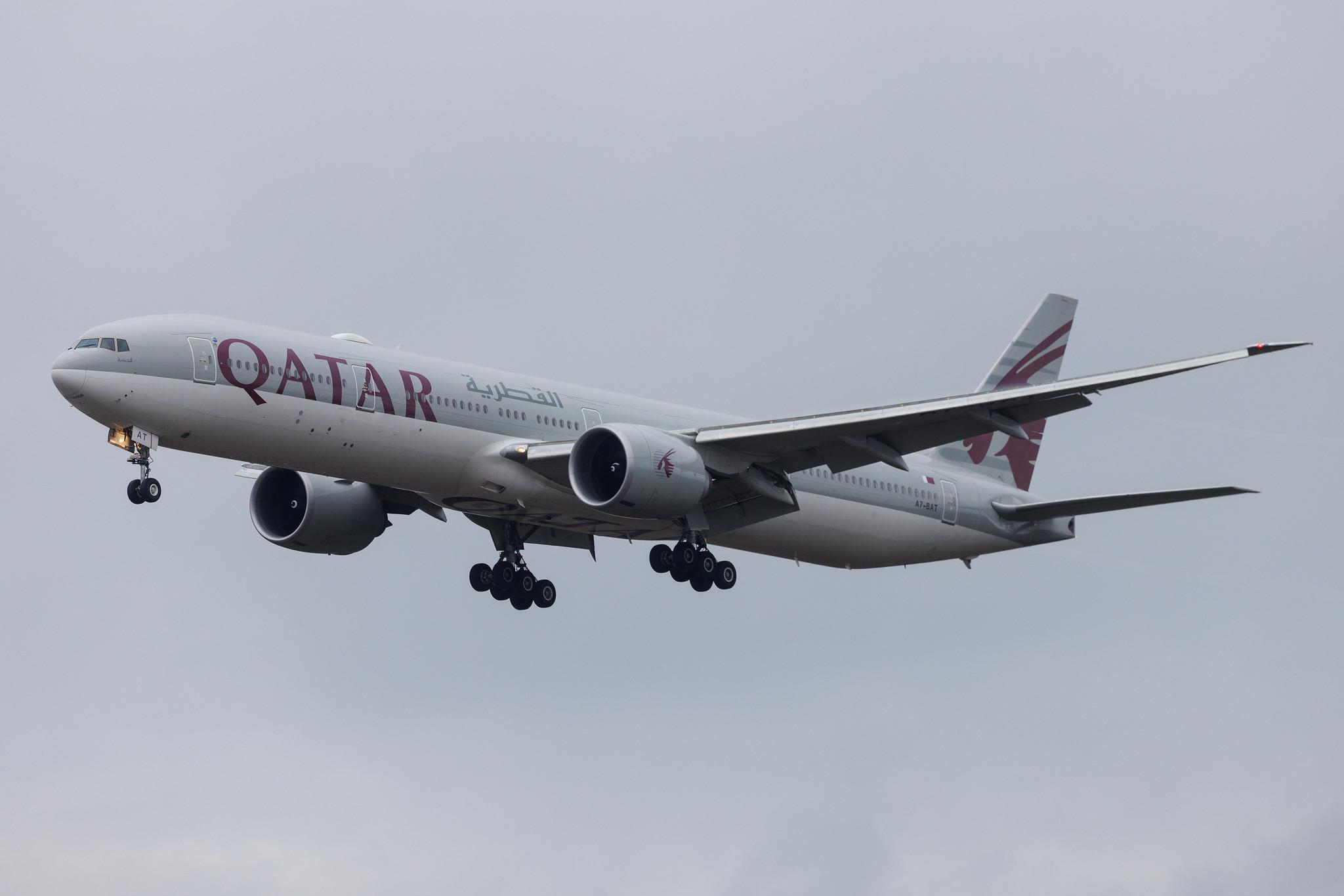 Frankfurt Airport: Qatar Airways (QR / QTR) | Boeing 777-3DZ(ER) B77W | A7-BAT | MSN 41738