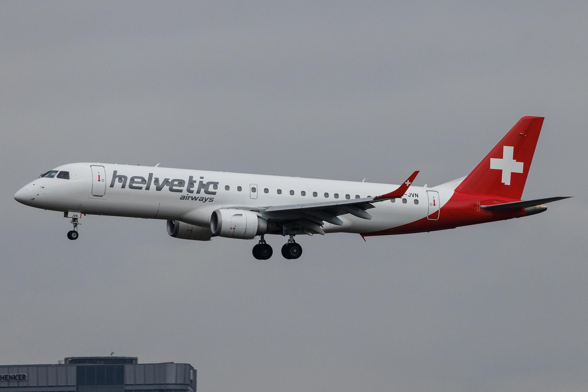 Frankfurt Airport: Helvetic Airways (2L / OAW) | Embraer E190LR E190 | HB-JVN | MSN 19000285