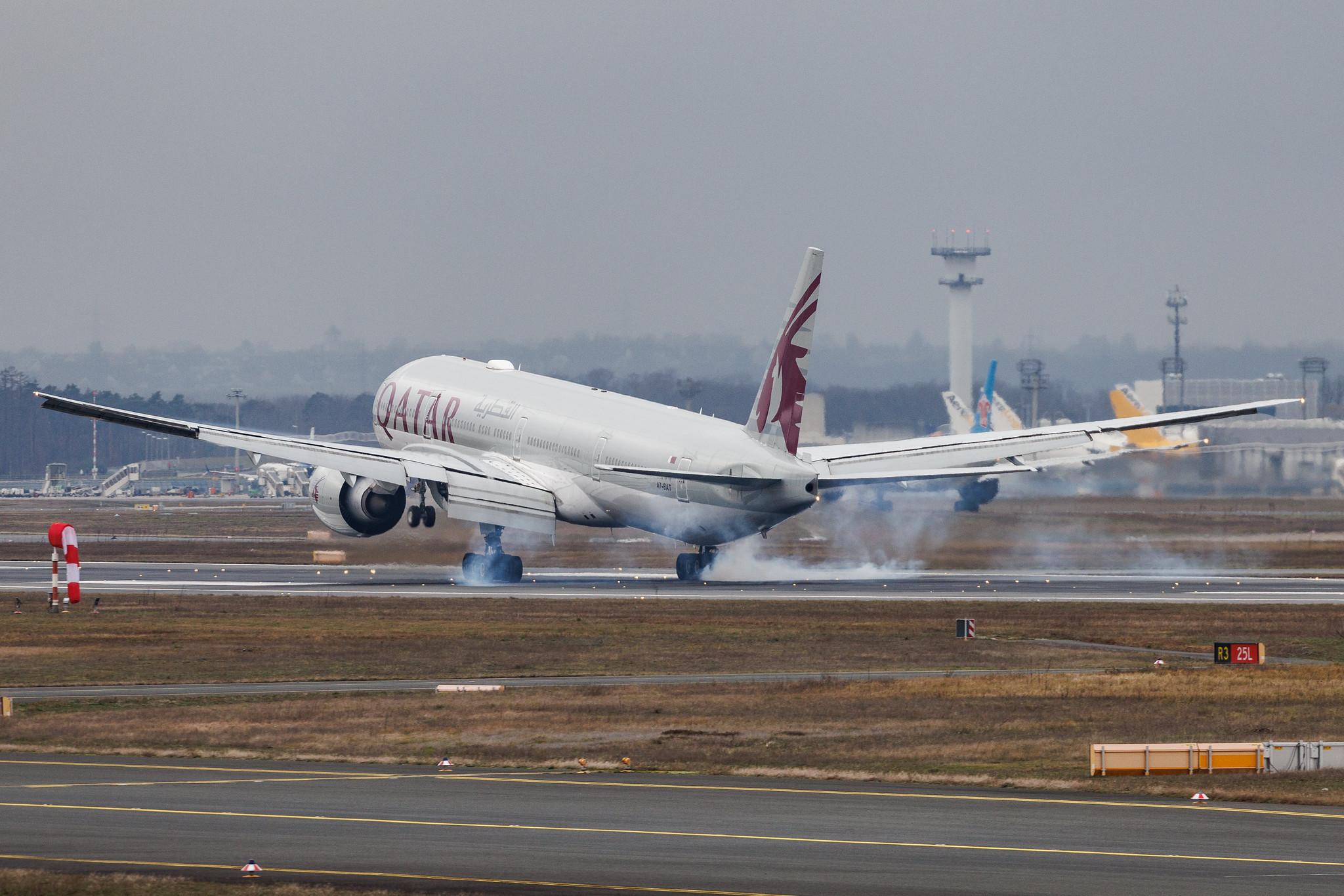 Frankfurt Airport: Qatar Airways (QR / QTR) | Boeing 777-3DZ(ER) B77W | A7-BAT | MSN 41738