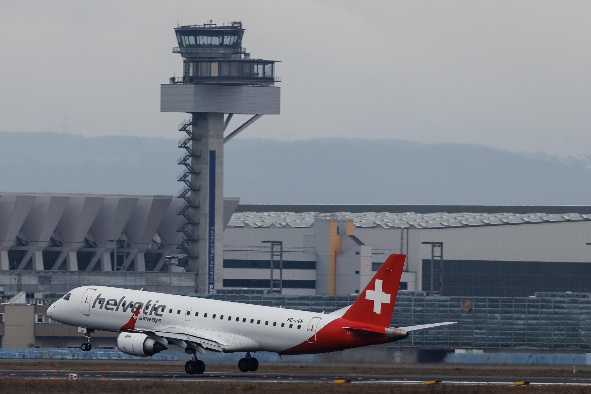 Frankfurt Airport: Helvetic Airways (2L / OAW) | Embraer E190LR E190 | HB-JVN | MSN 19000285