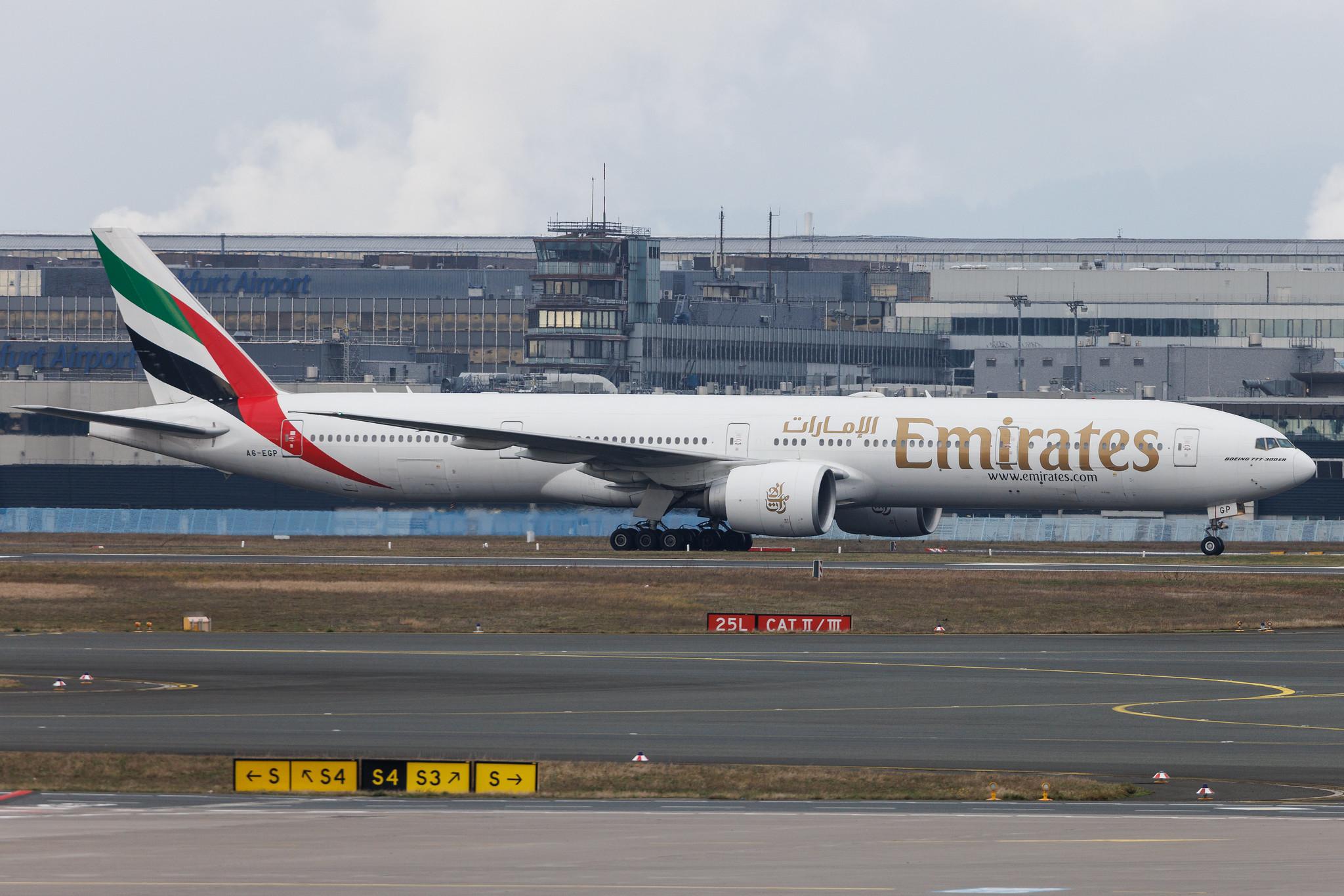 Frankfurt Airport: Emirates (EK / UAE) | Boeing 777-31H(ER) B77W | A6-EGP | MSN 35599