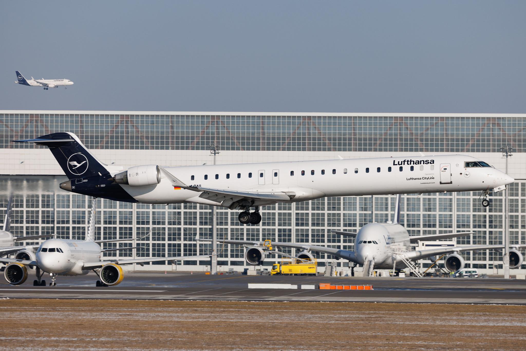 Munich Airport: Lufthansa (LH / DLH) | Operator: Lufthansa CityLine | Mitsubishi CRJ-900LR CRJ9 | D-ACNL | MSN 15252