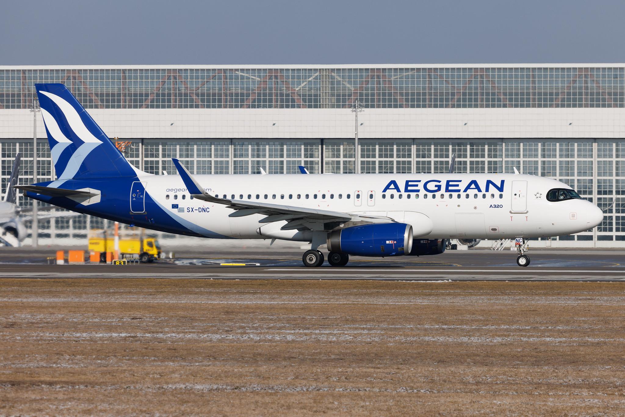 Munich Airport: Aegean Airlines (A3 / AEE) | Airbus A320-232 A320 | SX-DNC | MSN 6961
