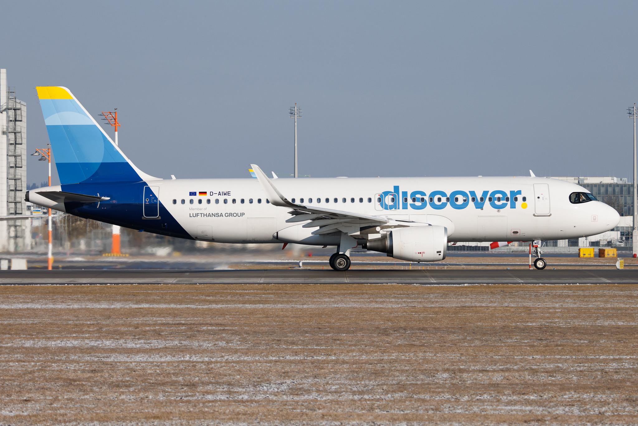 Munich Airport: Discover Airlines (4Y / OCN) | Airbus A320-214 A320 | D-AIWE | MSN 8680