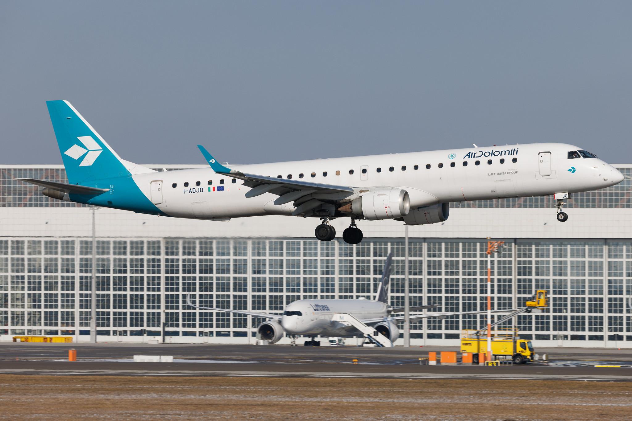 Munich Airport: Air Dolomiti (EN / DLA) | Embraer E195LR E195 | I-ADJO | MSN 19000280