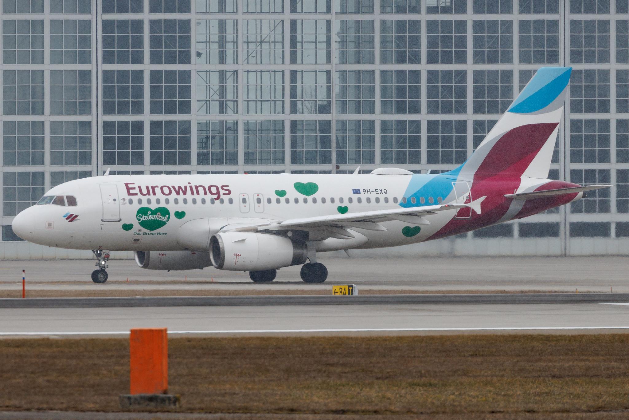 Munich Airport: Eurowings (EW / EWG) | Livery: Steiermark Sticker | Operator: Eurowings Europe | Airbus A319-132 A319 | 9H-EXQ | MSN 04256