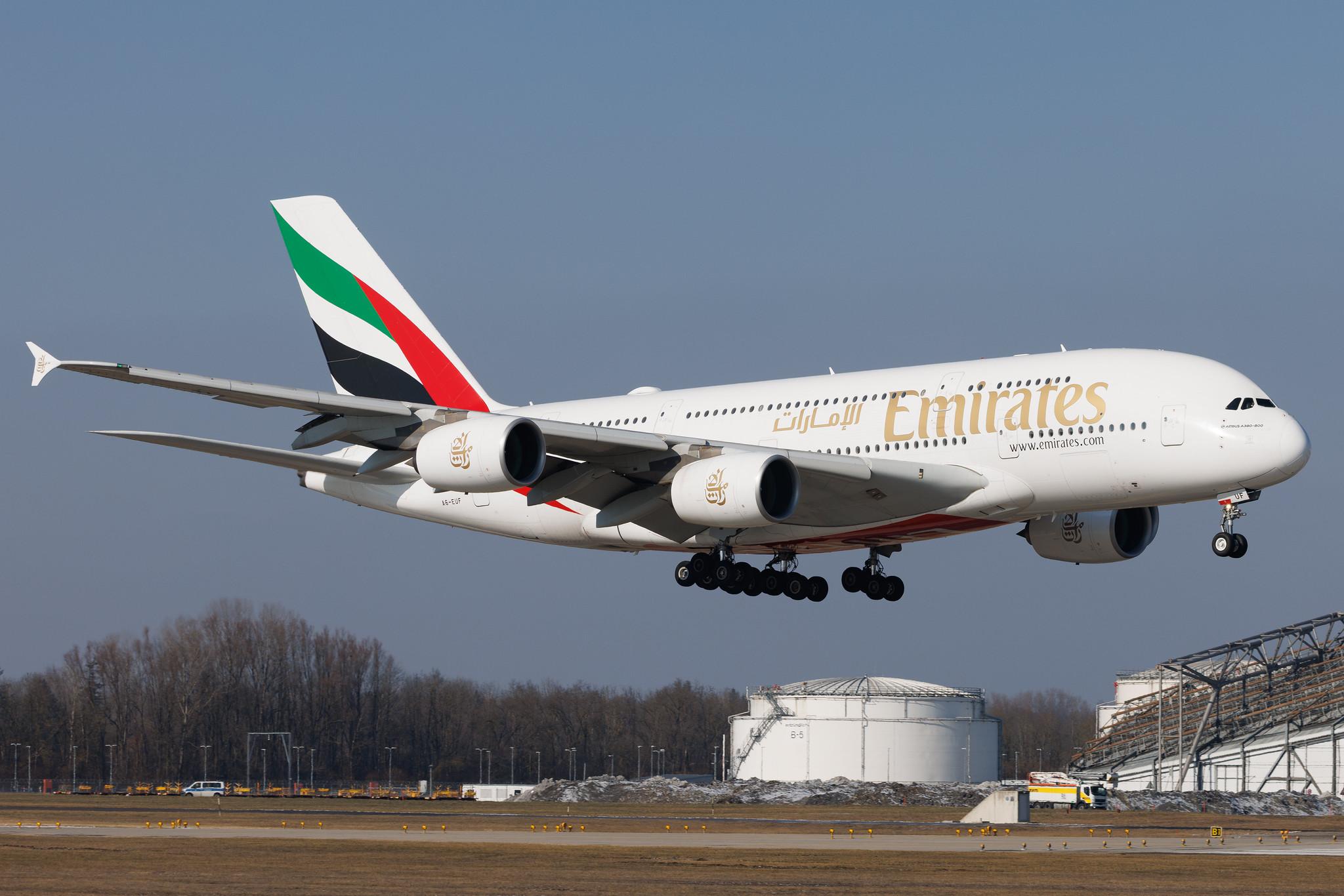 Munich Airport: Emirates (EK / UAE) | Airbus A380-861 A388 | A6-EUF | MSN 218