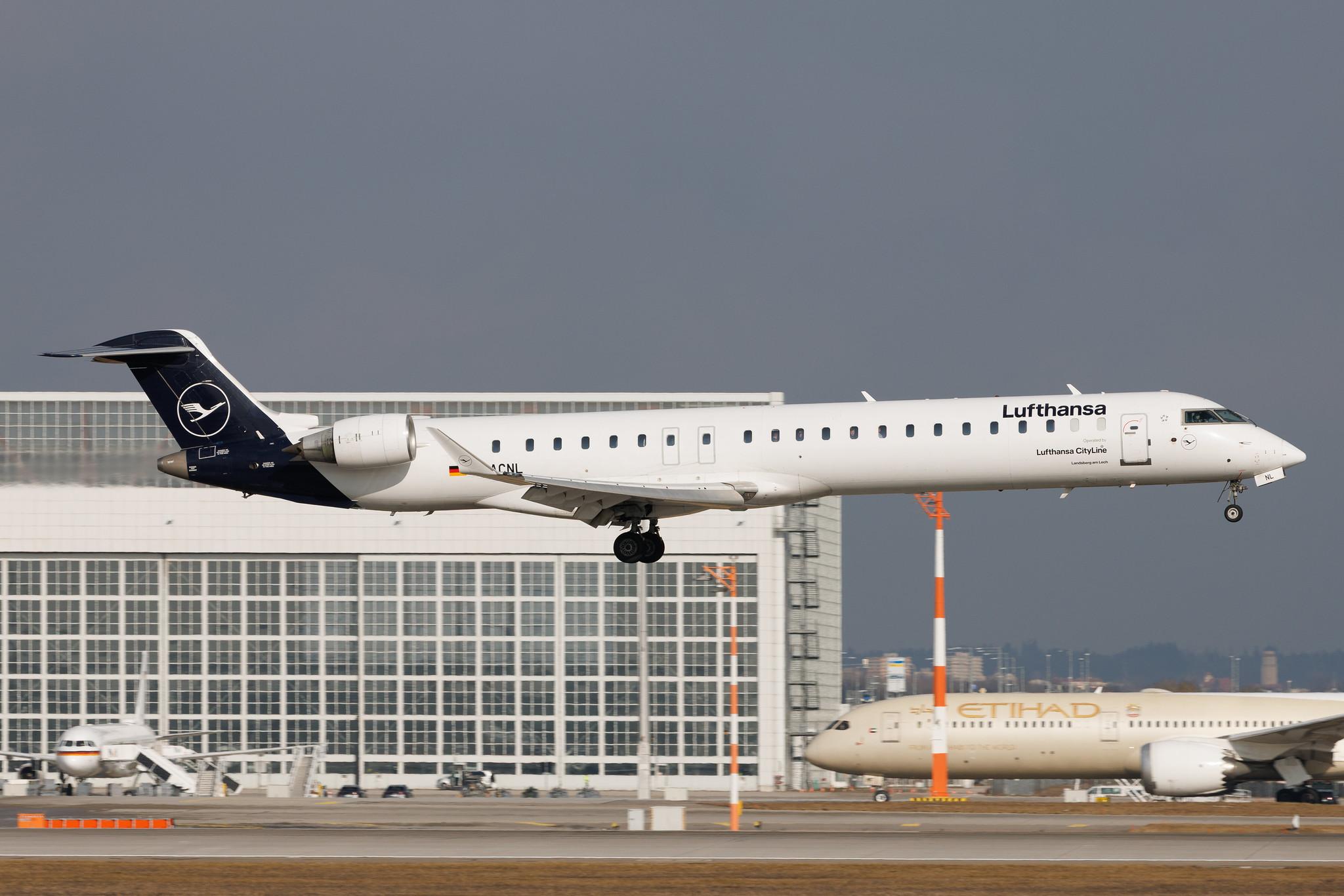 Munich Airport: Lufthansa (LH / DLH) | Operator: Lufthansa CityLine | Mitsubishi CRJ-900LR CRJ9 | D-ACNL | MSN 15252