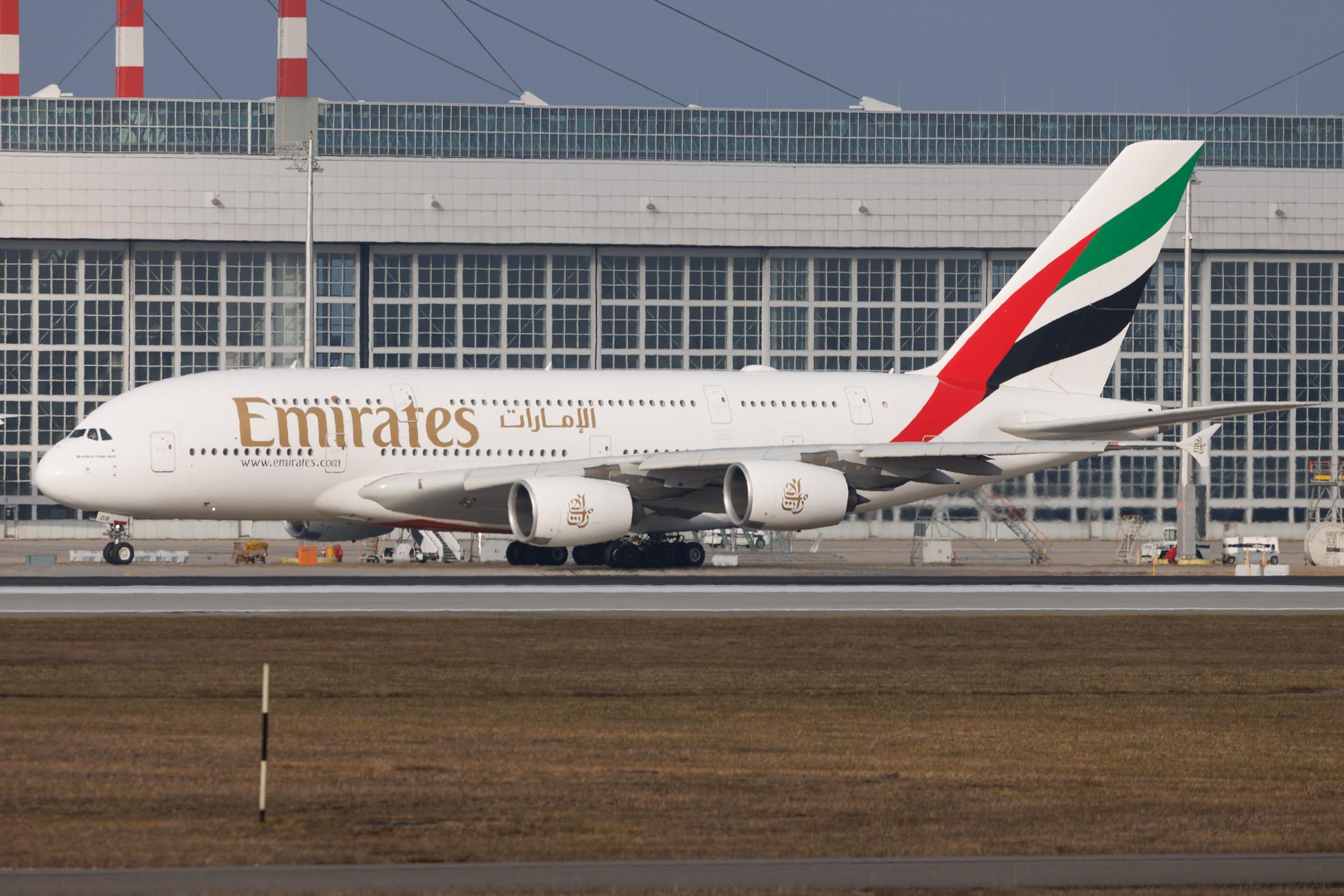 Munich Airport: Emirates (EK / UAE) | Airbus A380-861 A388 | A6-EOB | MSN 164