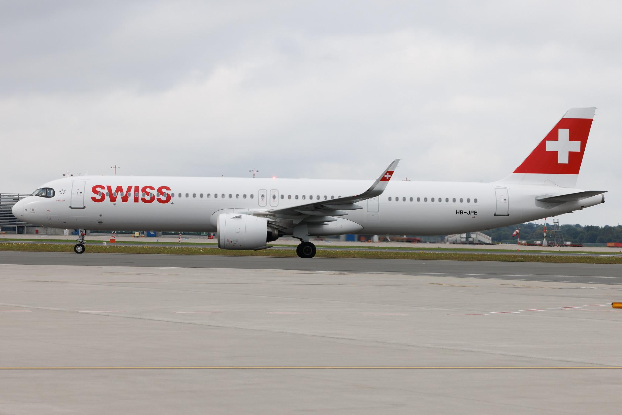 Hamburg Airport: Swiss (LX / SWR) | Airbus A321-271NX A21N | HB-JPE | MSN 12436