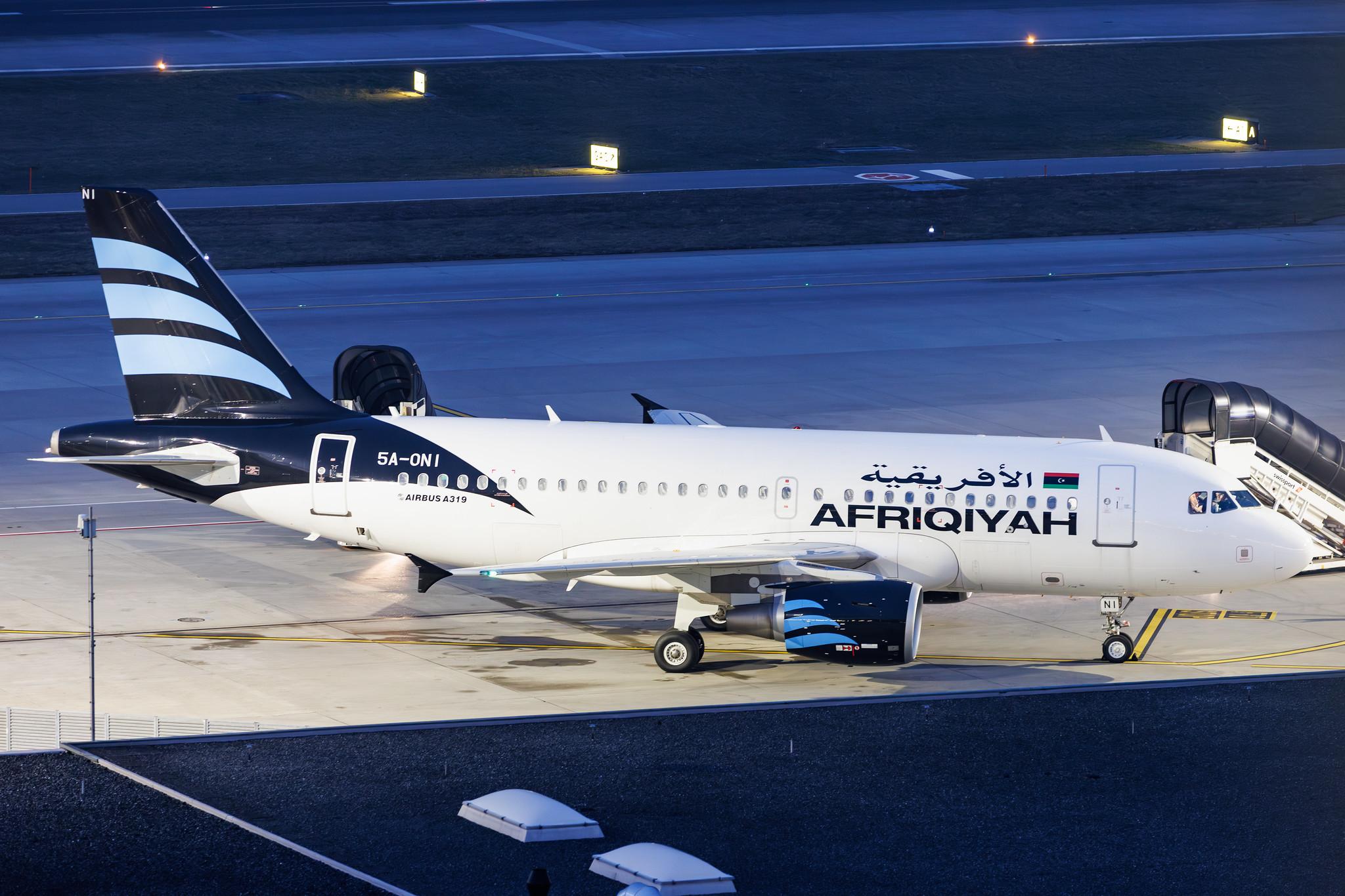 Flughafen Zürich: Afriqiyah Airways (8U / AAW) | Airbus A319-111 A319 | 5A-ONI | MSN 04004