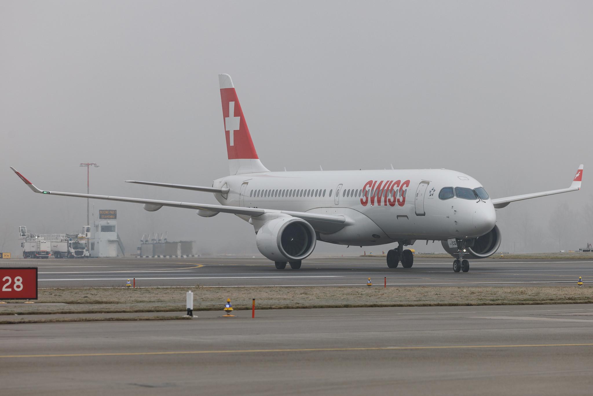 Flughafen Zürich: Swiss (LX / SWR) | Airbus A220-300 BCS3 | HB-JCG | MSN 55020