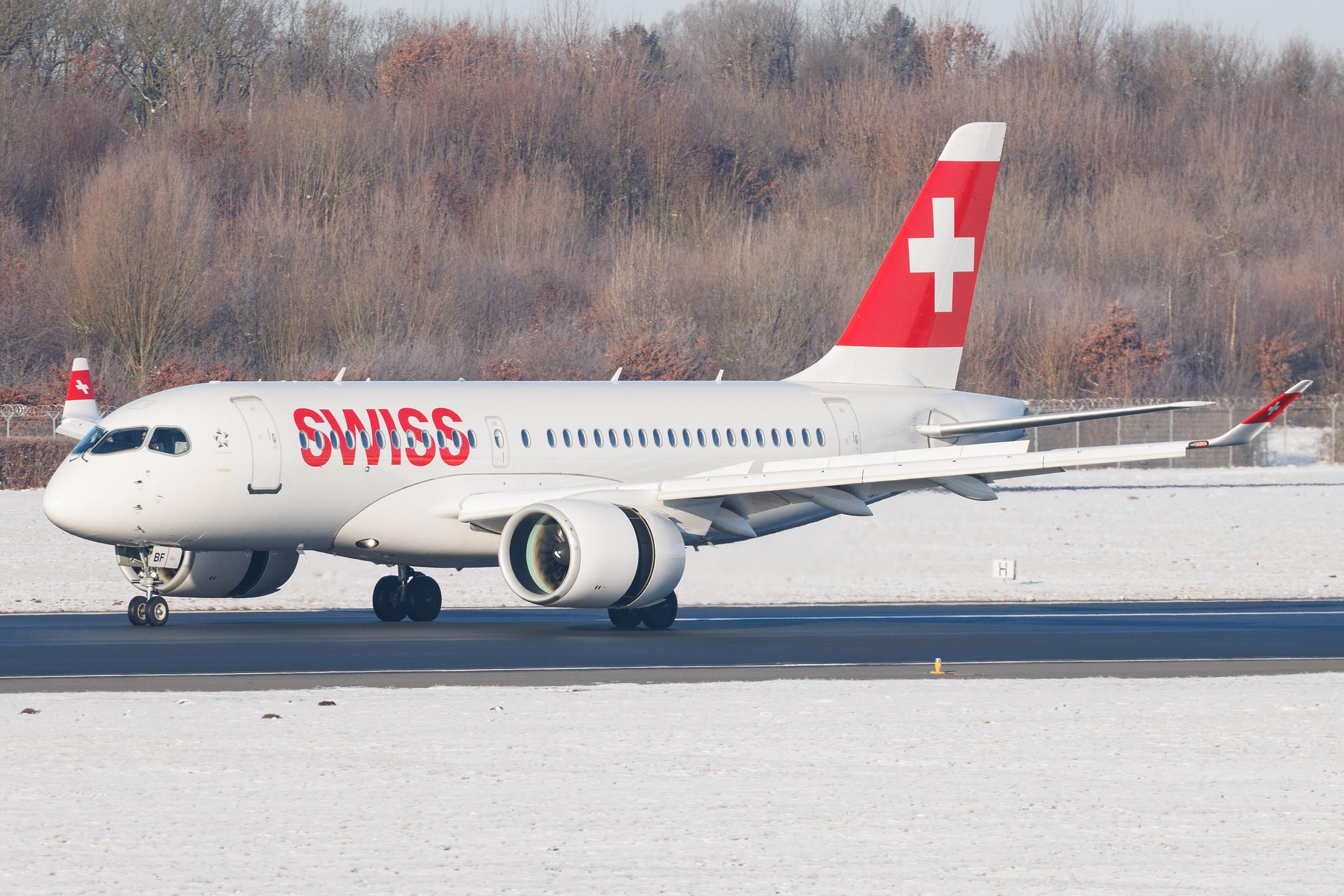 Hamburg Airport: Swiss (LX / SWR) | Airbus A220-100 BCS1 | HB-JBF | MSN 50015