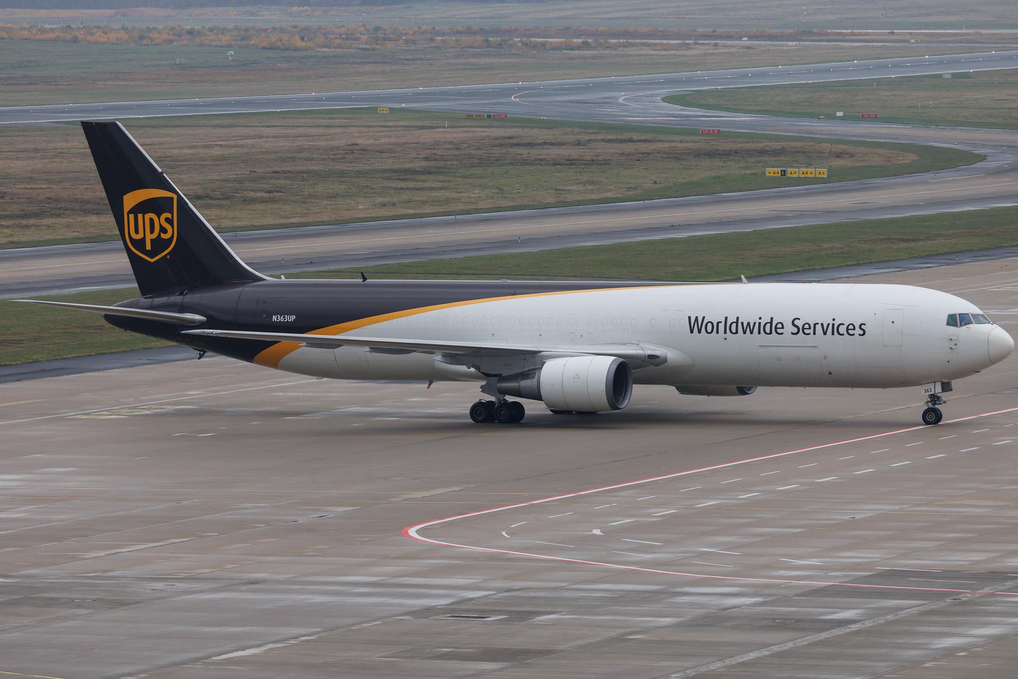 Köln Bonn Airport: UPS (5X / UPS) | Boeing 767-346(ER)(BCF) B763 | N363UP | MSN 33494