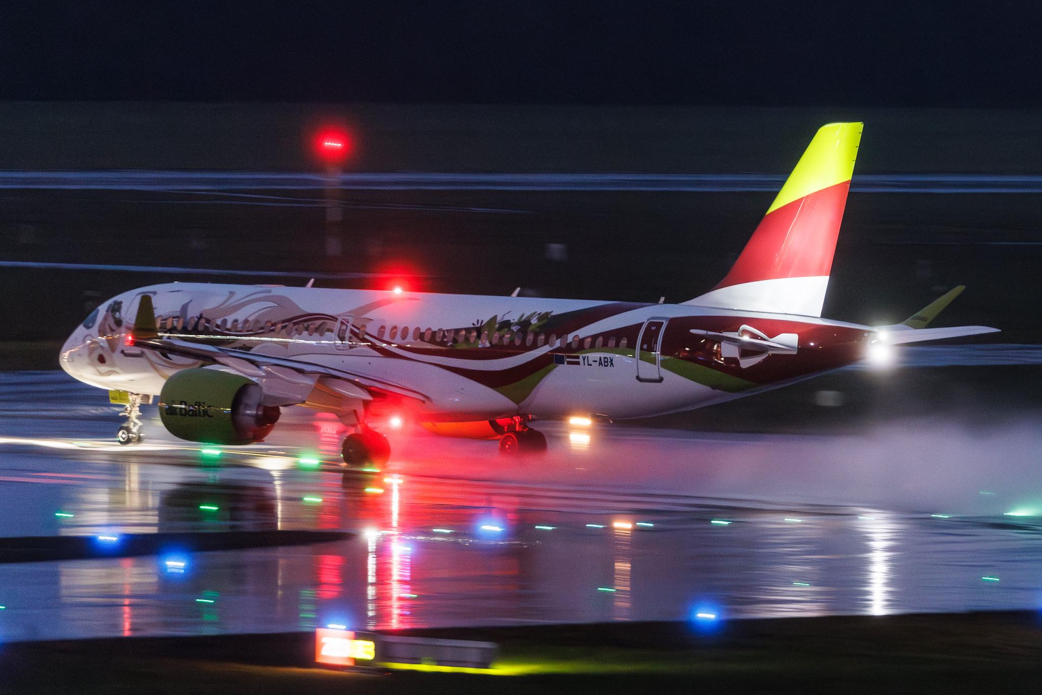 Hamburg Airport: Air Baltic (BT / BTI) | Livery: Baltic Heritage Livery | Airbus A220-300 BCS3 | YL-ABX | MSN 55329